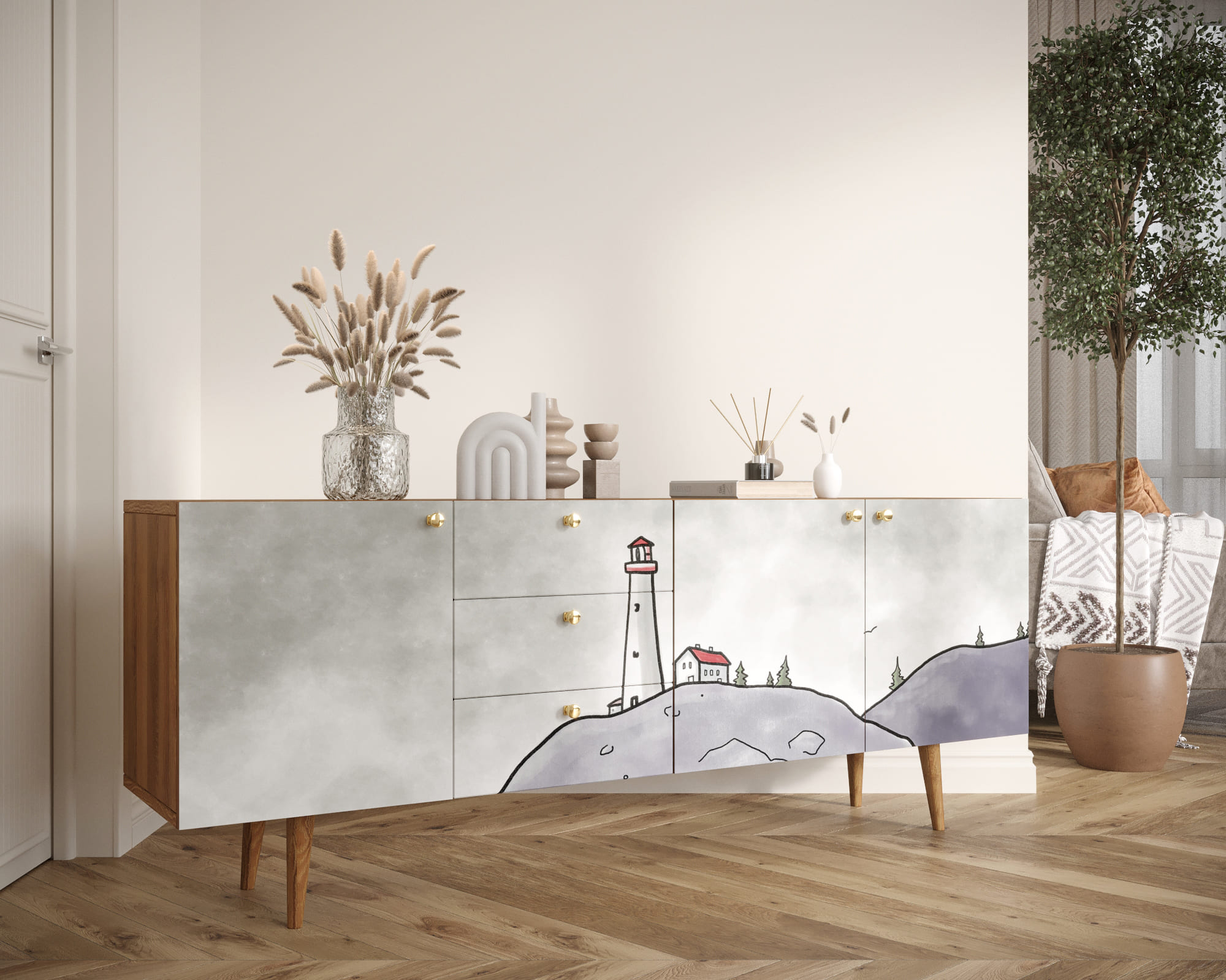 заказать Комод "Berber" удлиненный арт BB11/Print_51