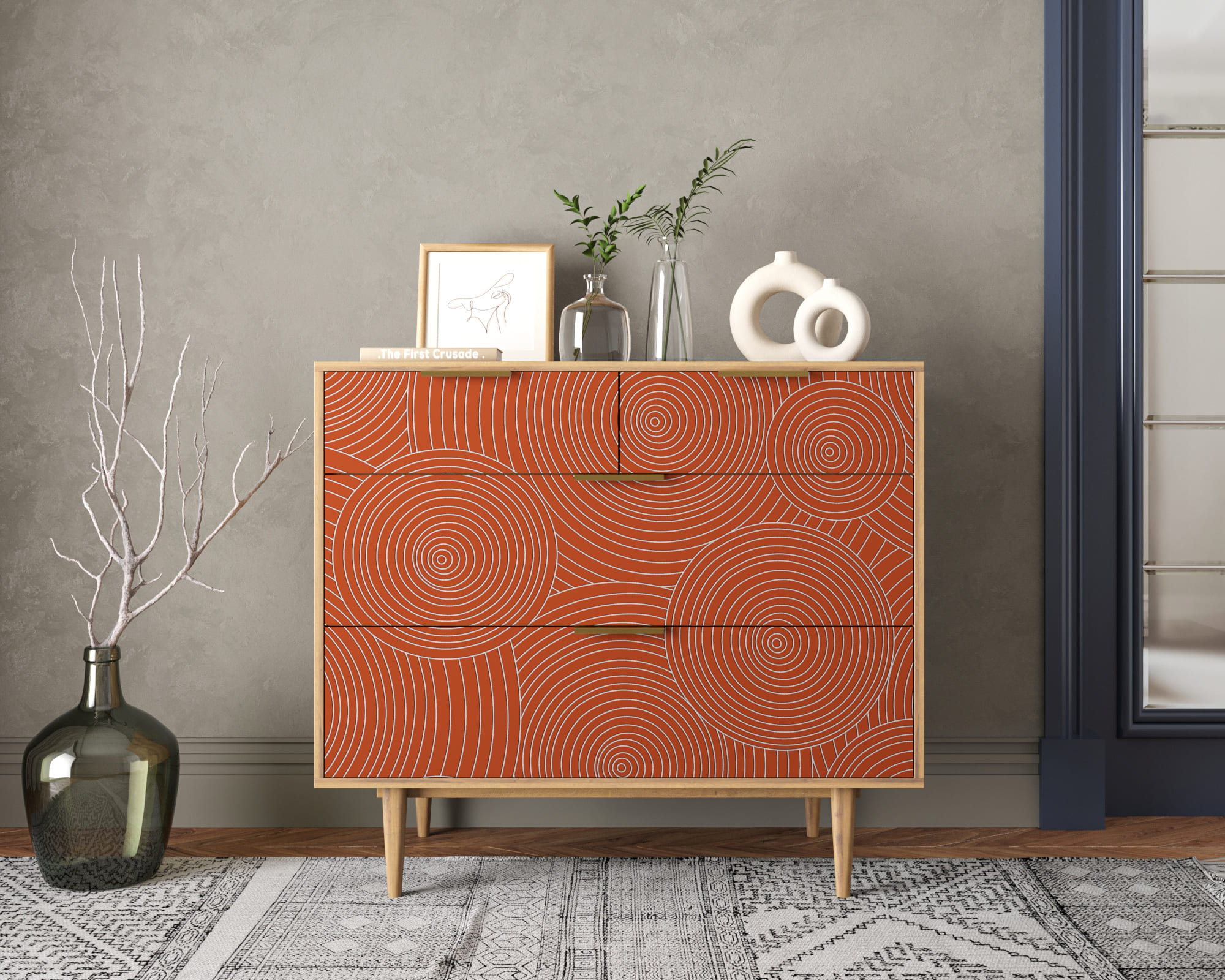 Комод с четыремя ящиками "Line" R22/red в интернет-магазине в Москве Комод с четыремя ящиками "Line" R22/red в интернет-магазине