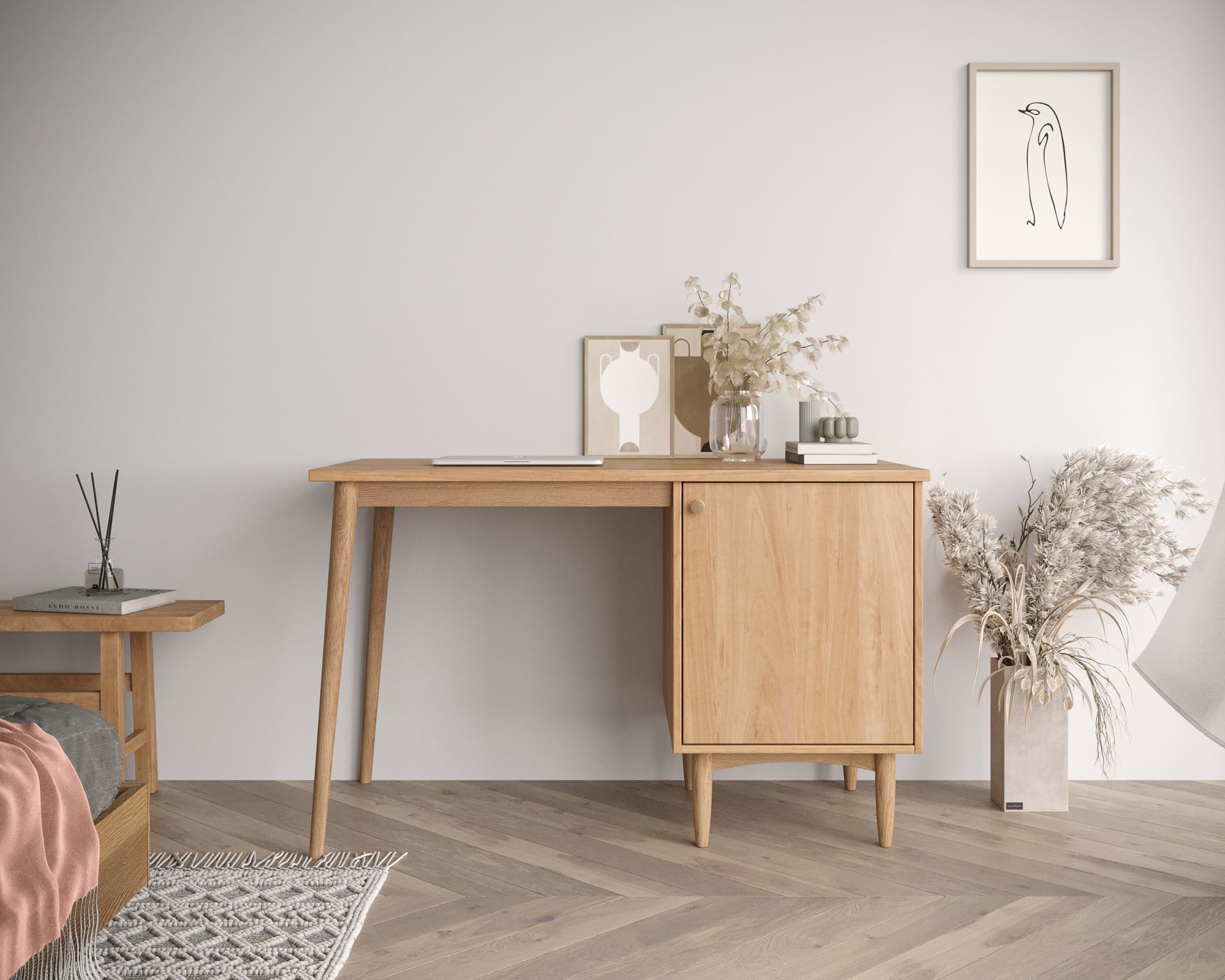 Стол рабочий Bubble Solid с правой тумбой арт BBL08S в интернет-магазине