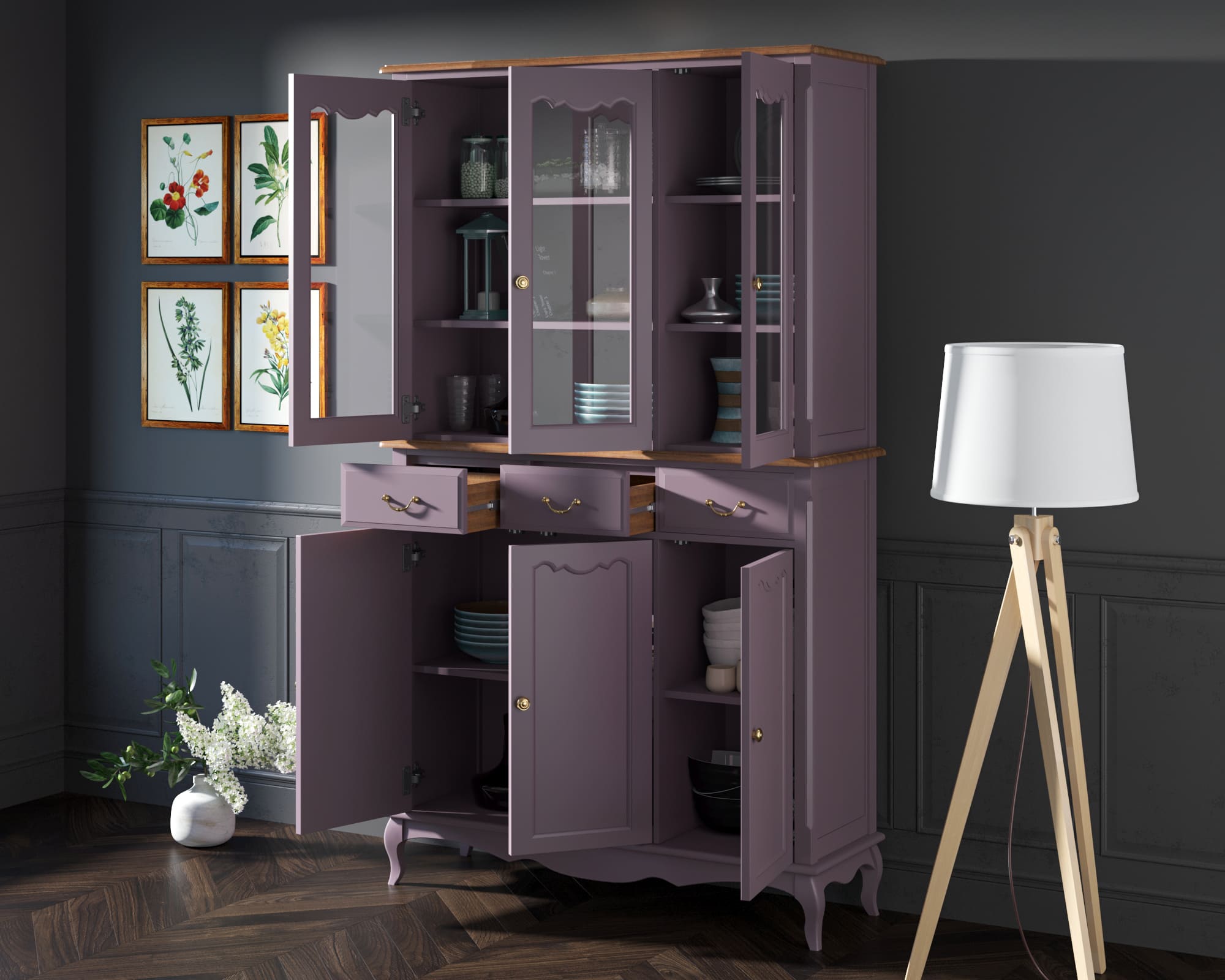 Буфет "Leontina Lavanda" трехстворчатый арт ST9344/2L в интернет-магазине