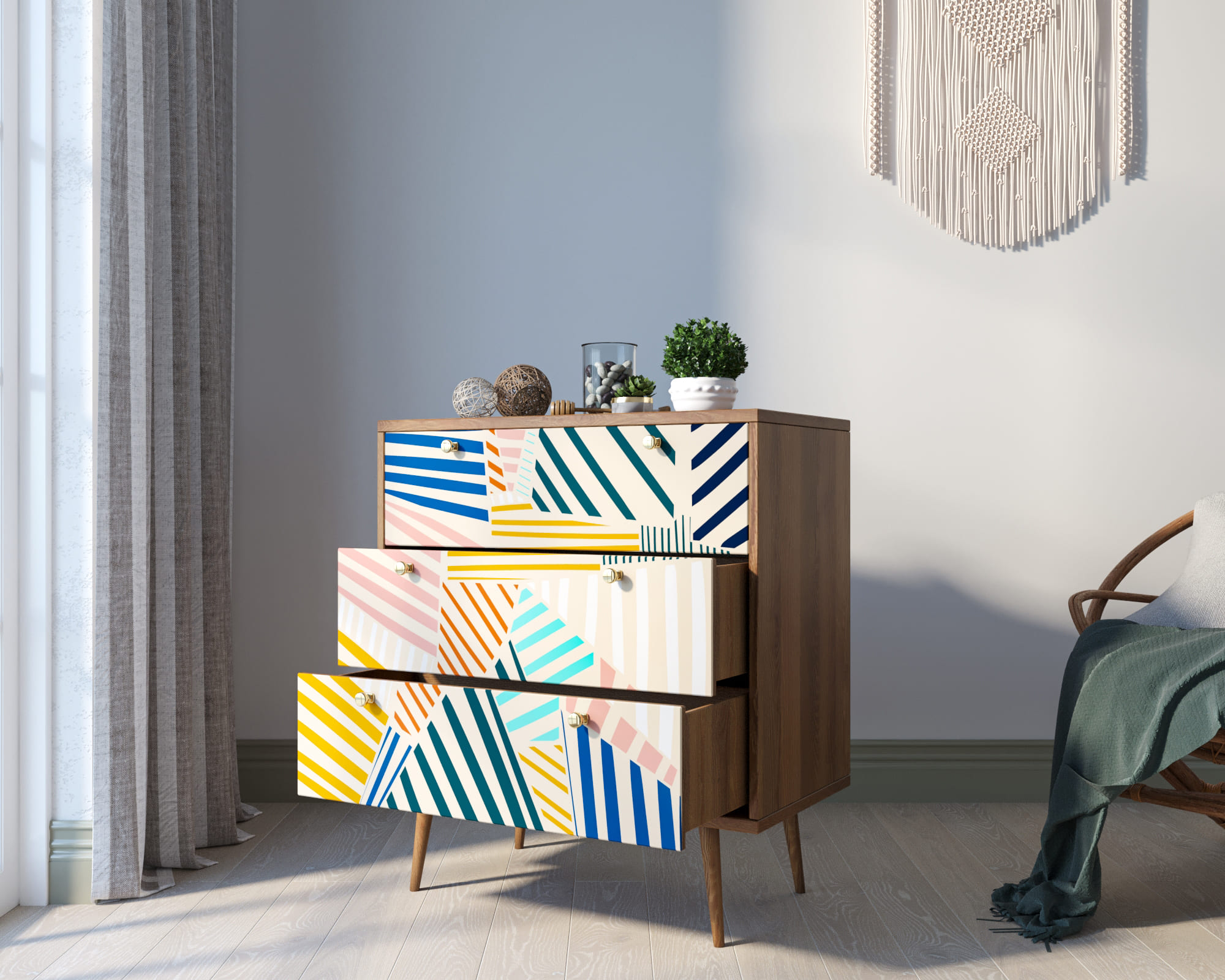 купить Комод "Berber" три ящика 42 принт арт BB40/Print_42 в Москве купить Комод "Berber" три ящика 42 принт арт BB40/Print_42