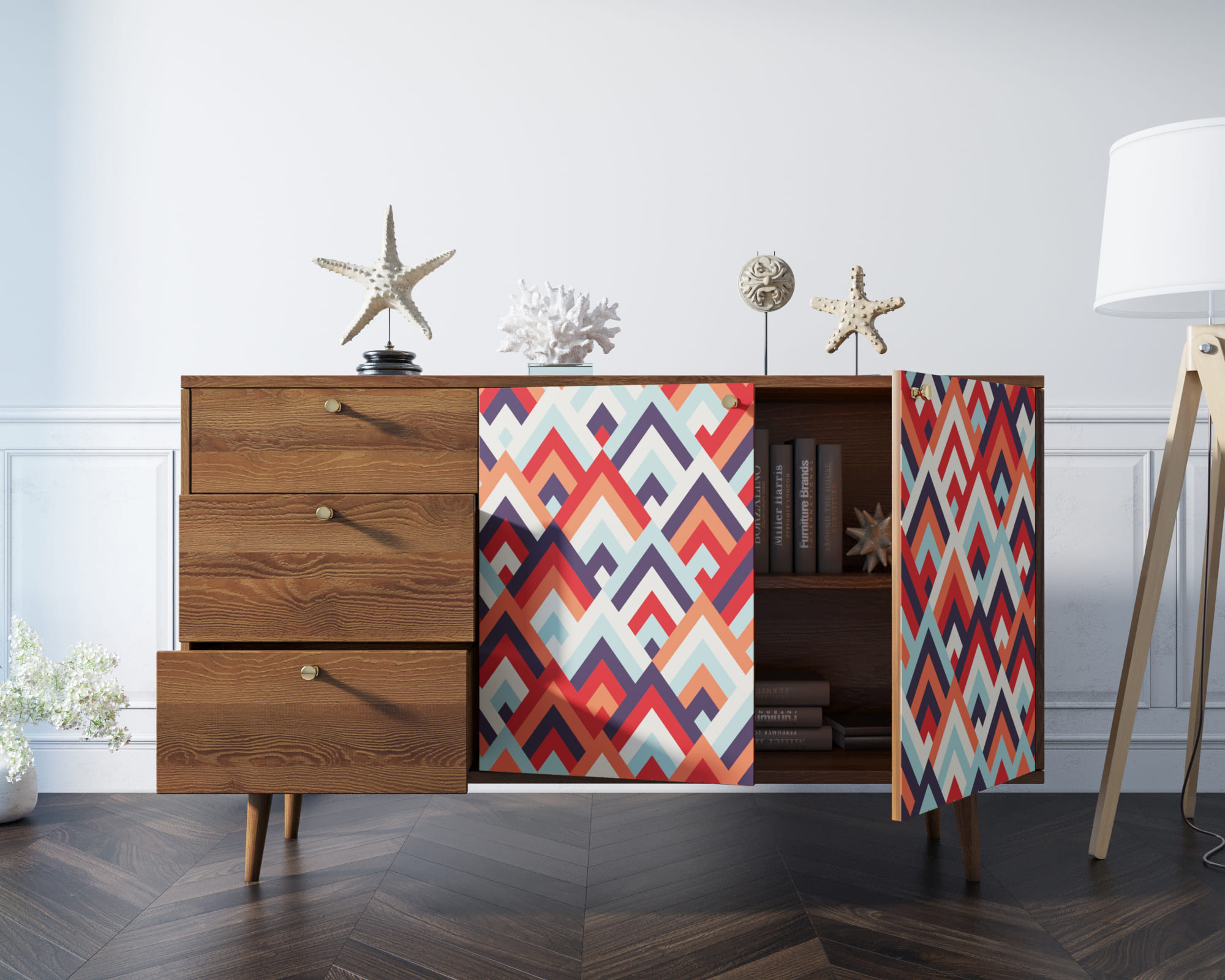 Комод "Berber" с двумя дверками и ящиками 2 принт арт BB05/Print_02 в интернет-магазине в Москве Комод "Berber" с двумя дверками и ящиками 2 принт арт BB05/Print_02 в интернет-магазине