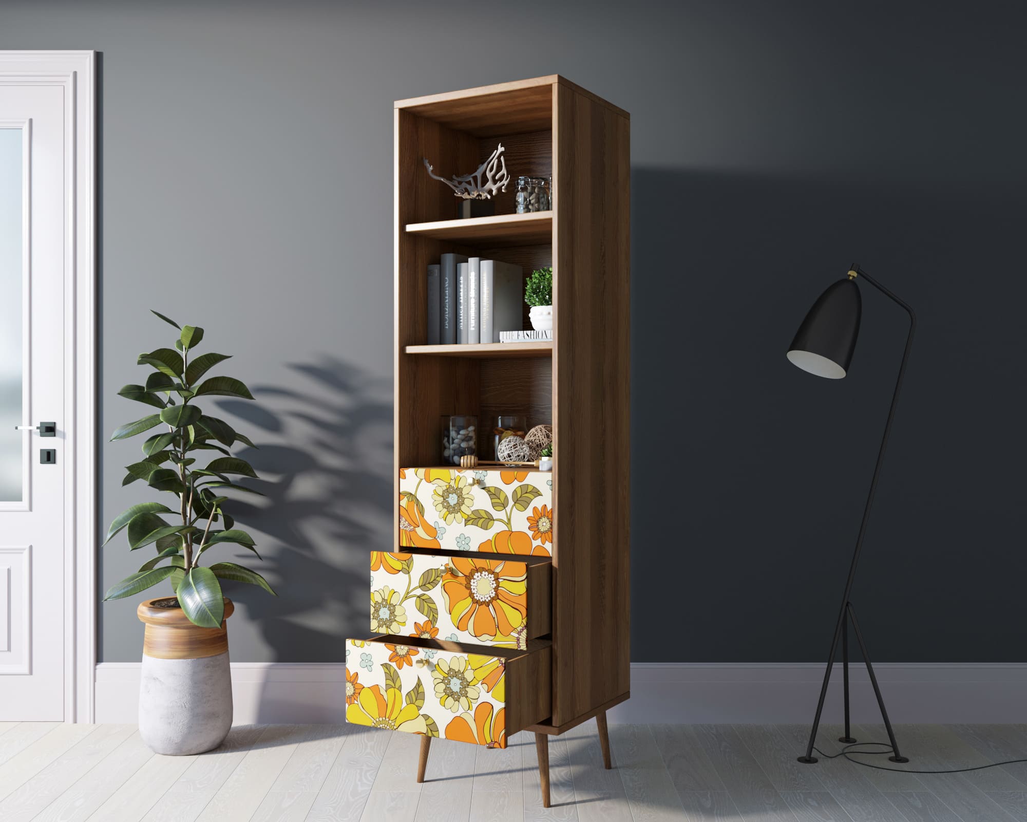 купить Стеллаж с ящиками "Berber" принт 47 арт BB45/Print_47