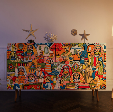 купить Комод "Berber" три дверки 1 принт арт BB01/Print_01