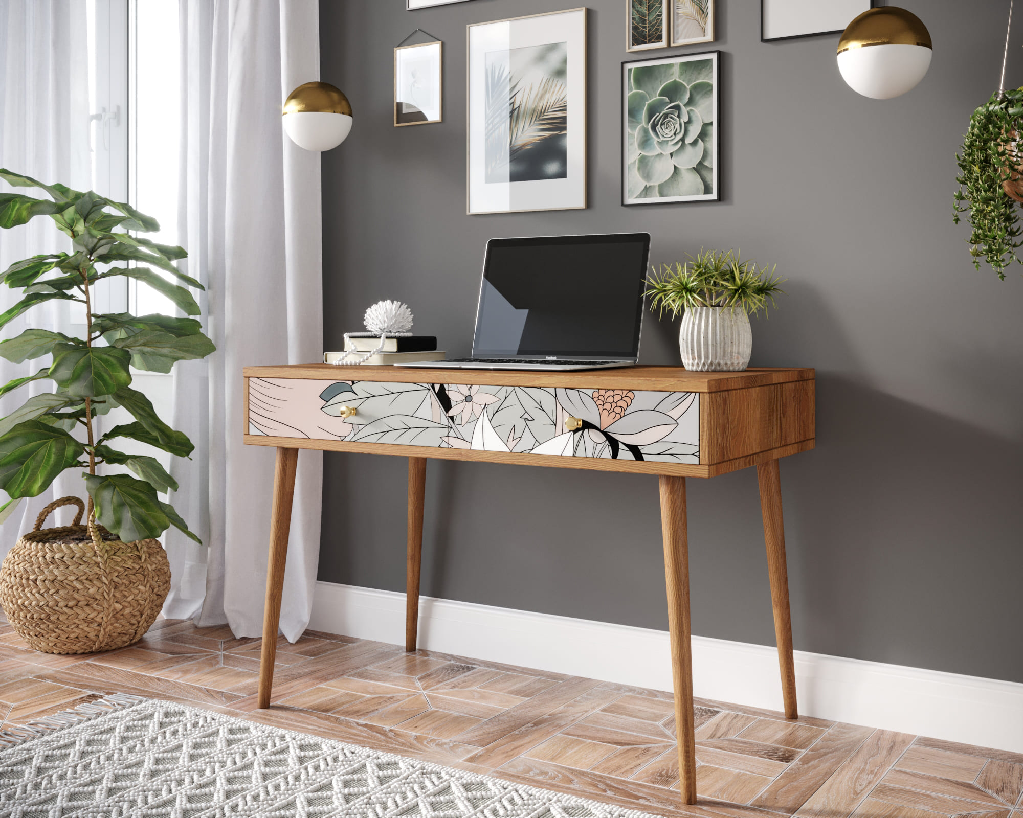 фото Стол рабочий "Berber" малый принт 50 арт BB32/Print_50