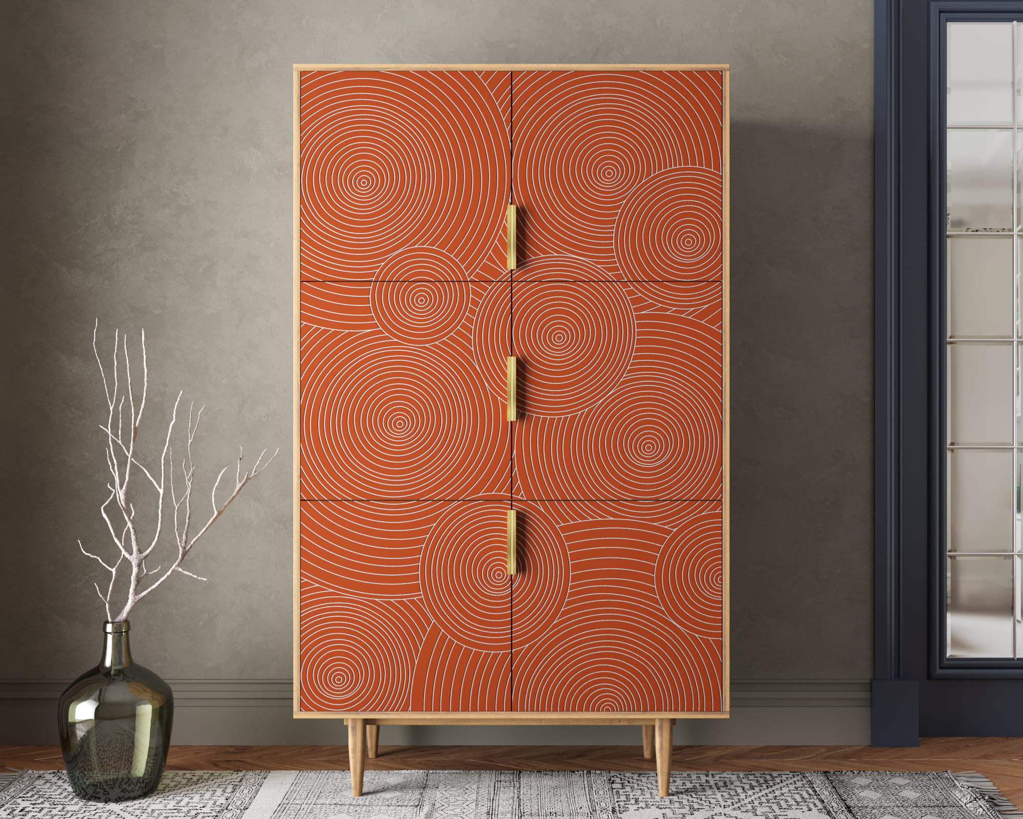 Большой комод с шестью дверками "Line" R20/red в интернет-магазине