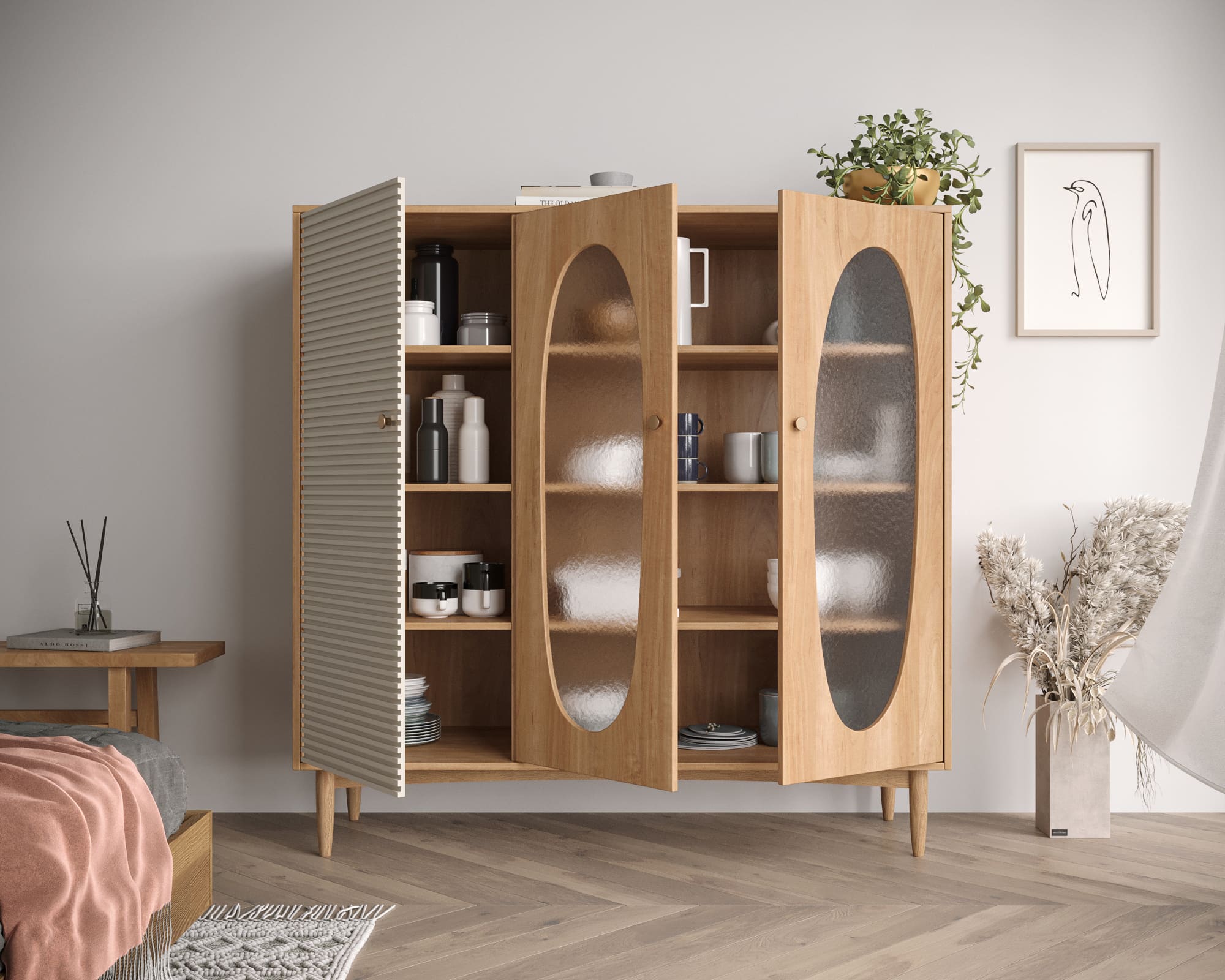 купить Шкаф трехстворчатый низкий Bubble арт BBL13