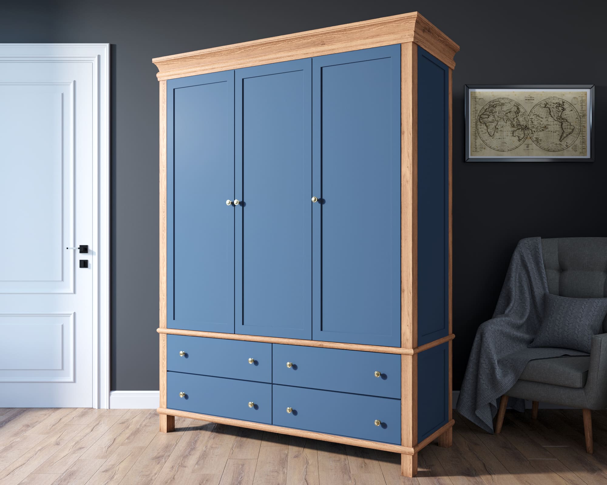 заказать Шкаф трехстворчатый "Jules Verne" из березы и ясеня арт JV27/3ETGYB