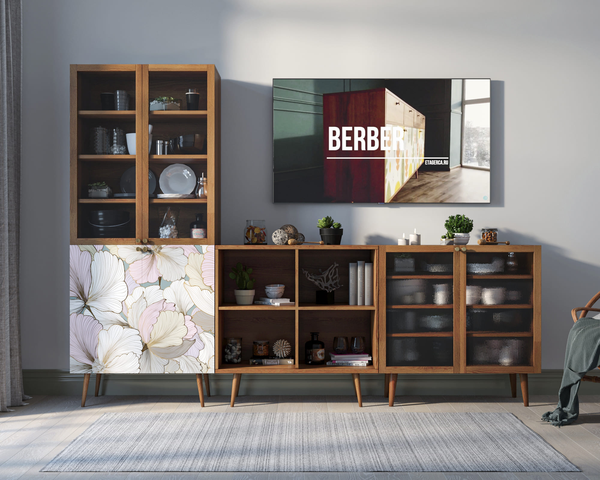 фото Буфет "Berber" с дверками малый принт 31 арт BB37/Print_31