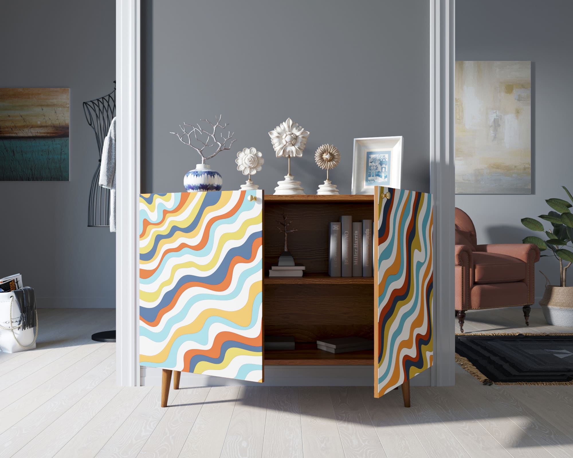 Комод с принтом 21 "Berber" две дверки арт BB04/Print_21 в интернет-магазине