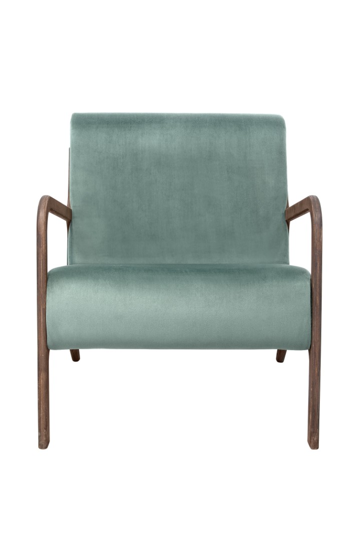 купить Низкое кресло с деревянными подлокотниками Mody Green в Москве купить Низкое кресло с деревянными подлокотниками Mody Green