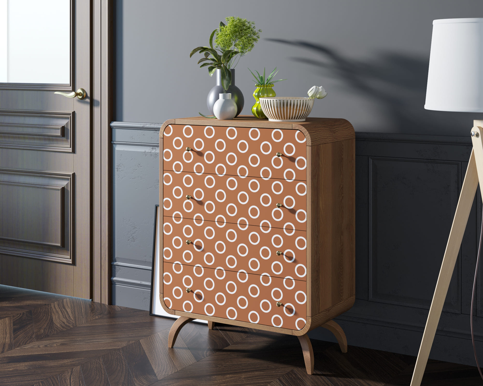 заказать Высокий комод "Ellipse Print" с четырьмя ящиками принт 3 арт EL05/print_3 в Москве заказать Высокий комод "Ellipse Print" с четырьмя ящиками принт 3 арт EL05/print_3