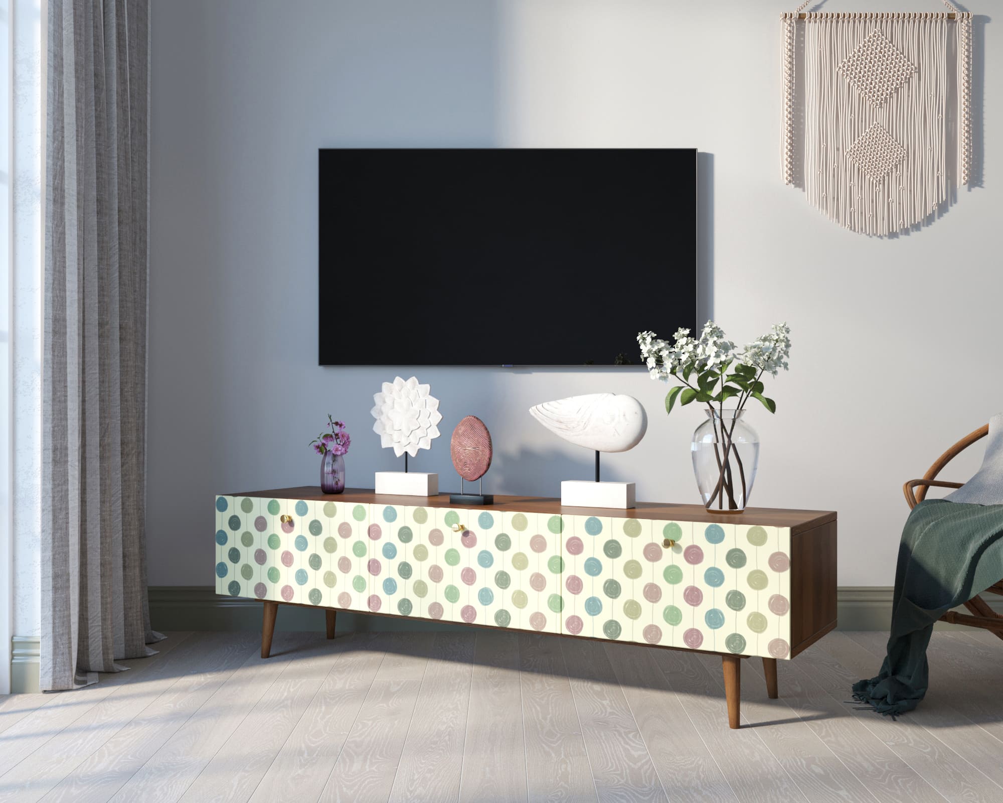 фото Комод "Berber" с ящиками низкий под TV принт 24 арт BB19/Print_24 в Москве фото Комод "Berber" с ящиками низкий под TV принт 24 арт BB19/Print_24