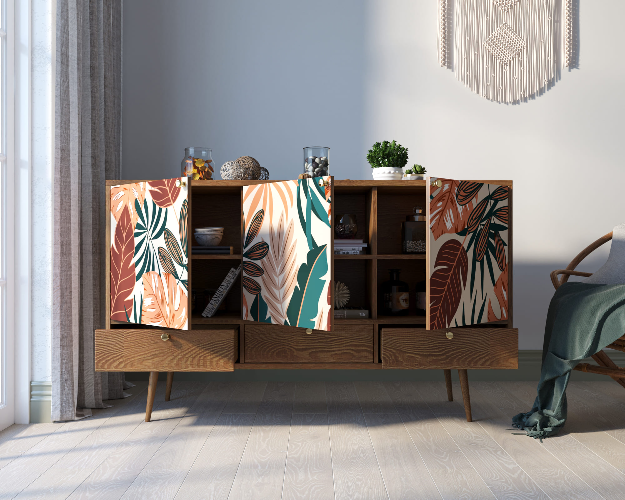 купить Комод "Berber" три дверки и три ящика 25 принт арт BB24/Print_25 в Москве купить Комод "Berber" три дверки и три ящика 25 принт арт BB24/Print_25