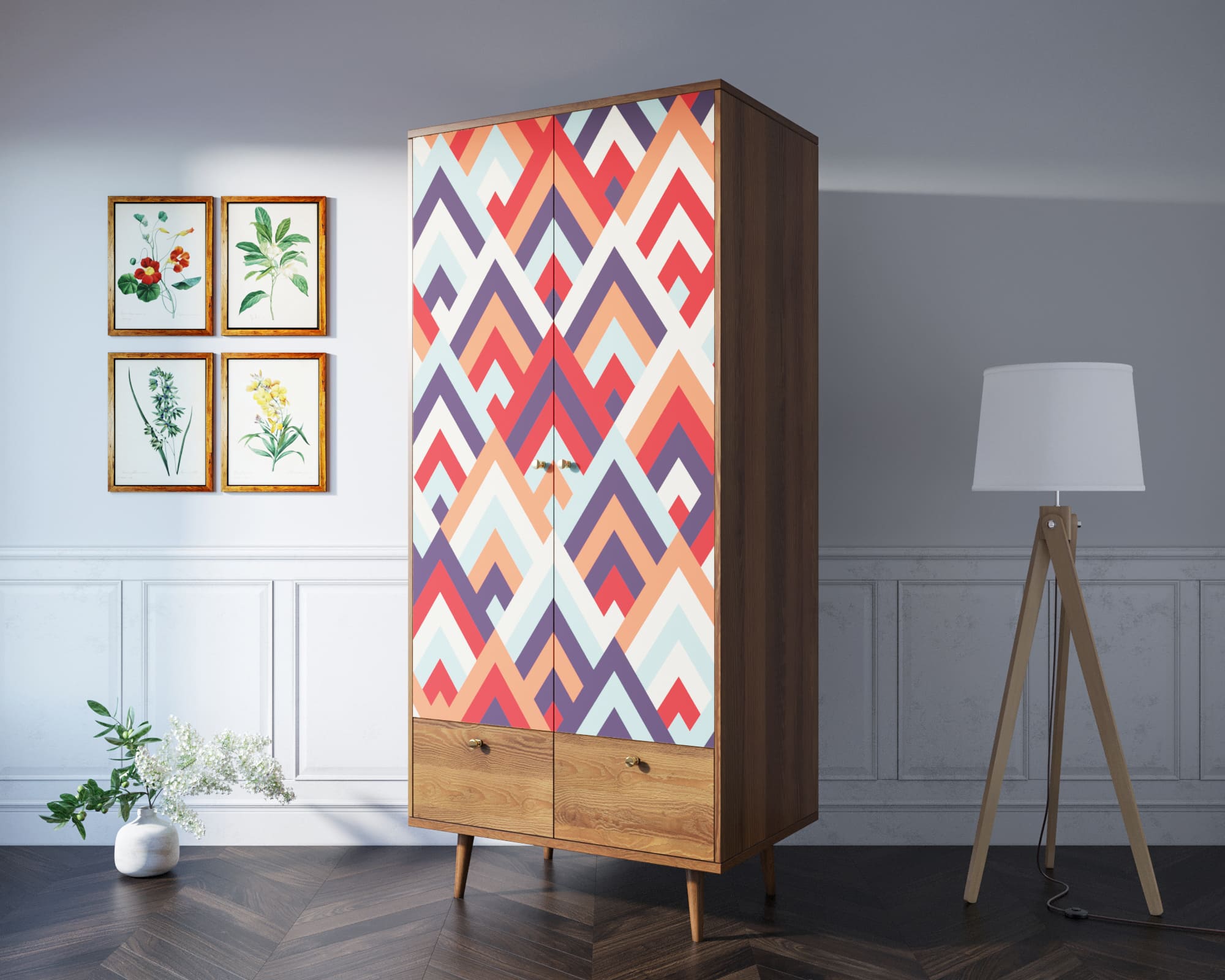 фото Шкаф двухстворчатый "Berber" принт 2 арт BB16/Print_02