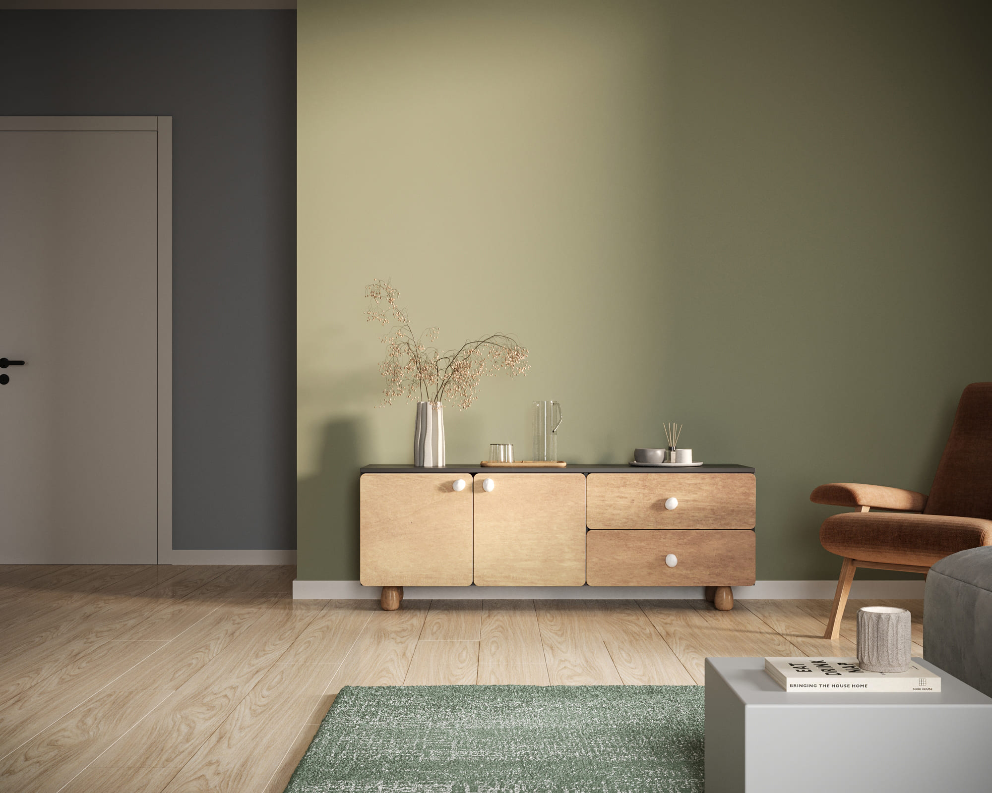 Комод низкий с двумя дверками и ящиками "Split" SP11 в интернет-магазине