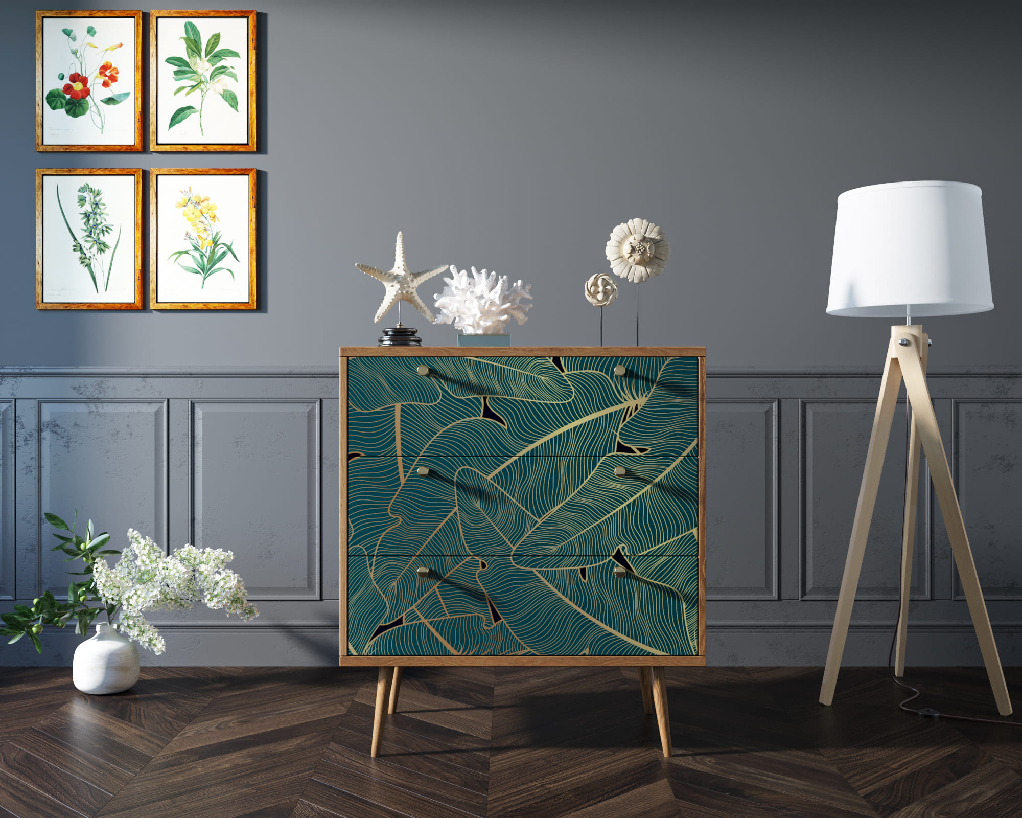 Комод "Berber" три ящика 41 принт арт BB40/Print_41 в интернет-магазине