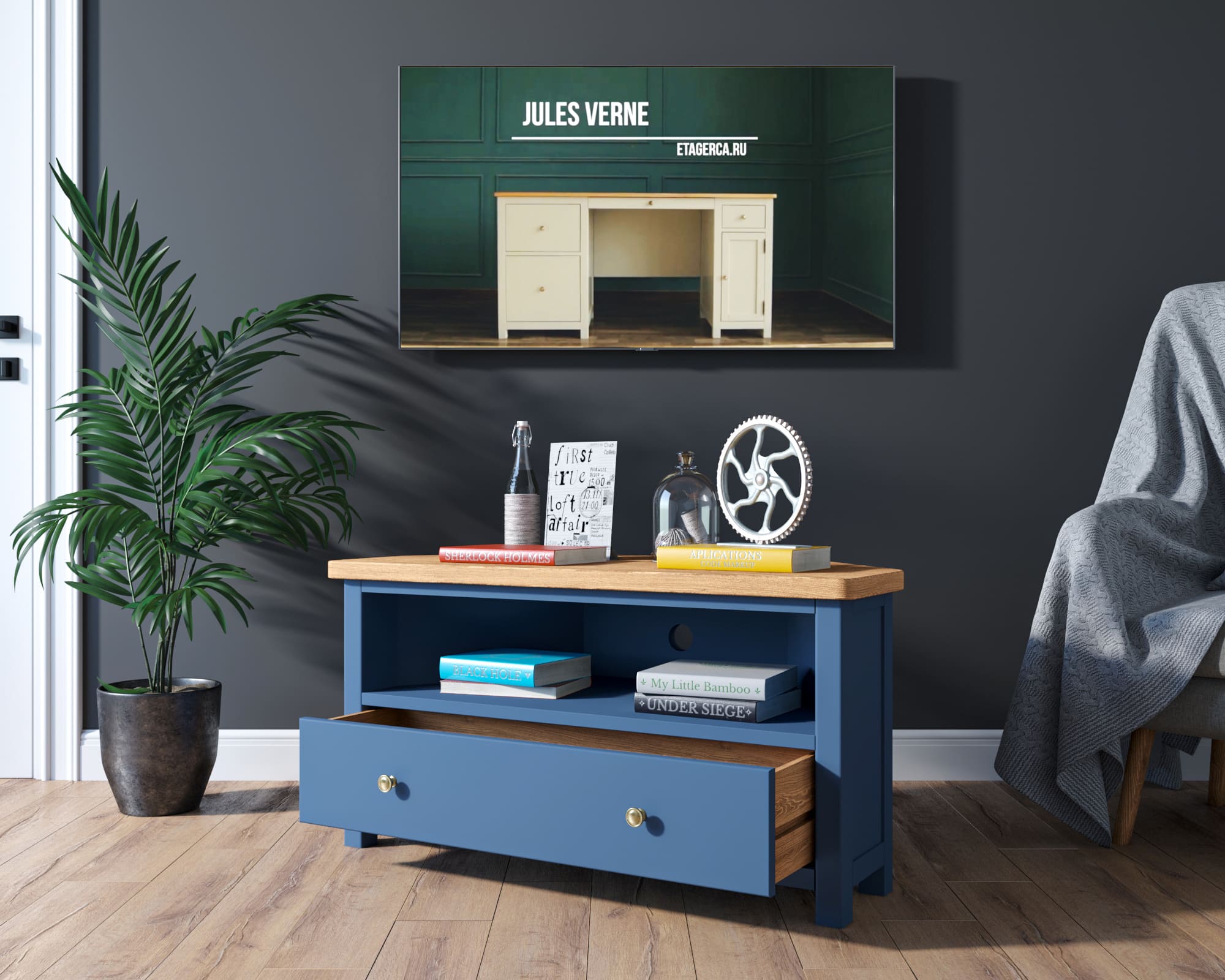 купить Комод под TV "Jules Verne" угловой арт JV24ETGB в Москве купить Комод под TV "Jules Verne" угловой арт JV24ETGB