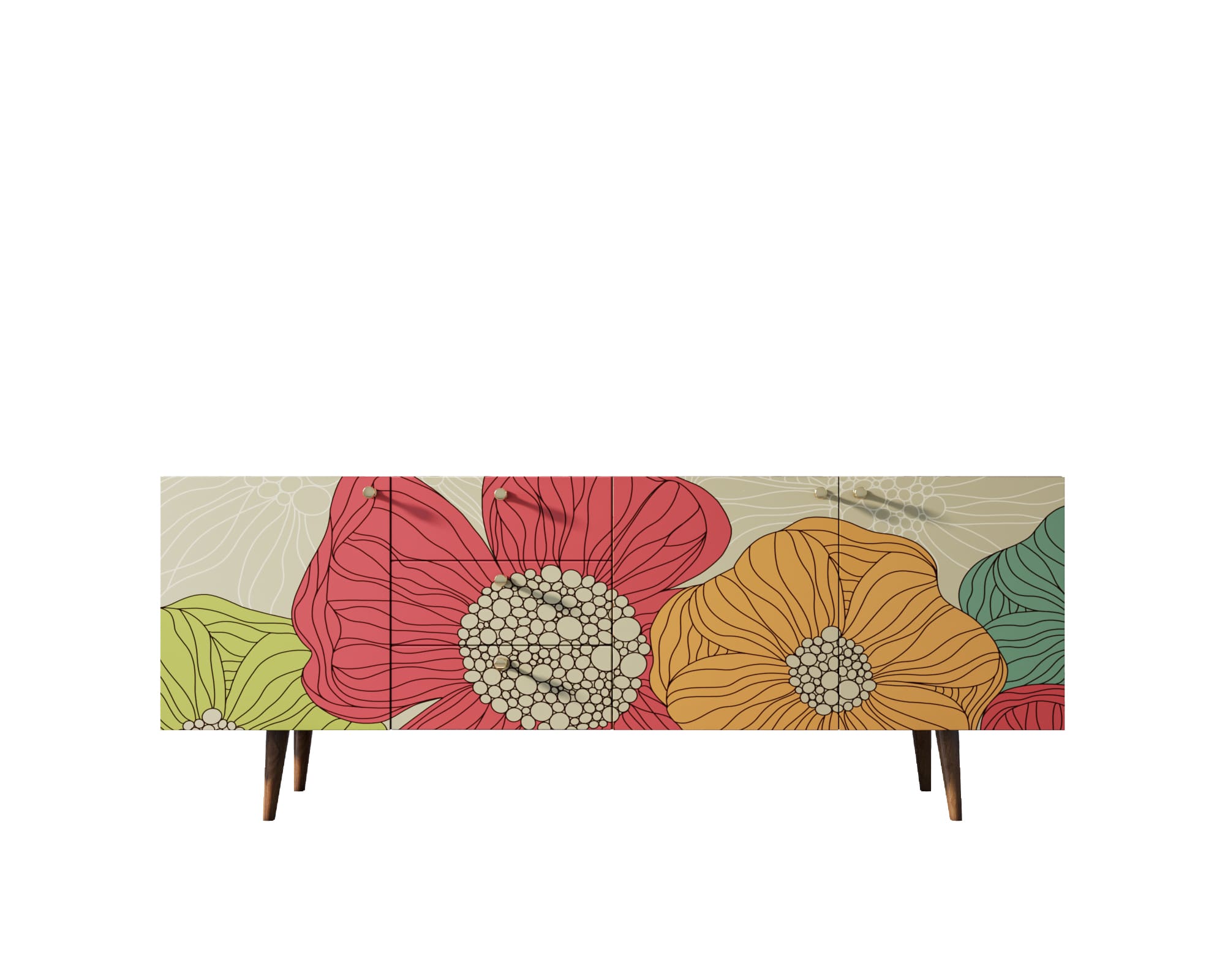 Комод "Berber" удлиненный принт 5 арт BB11/Print_05 в интерьере