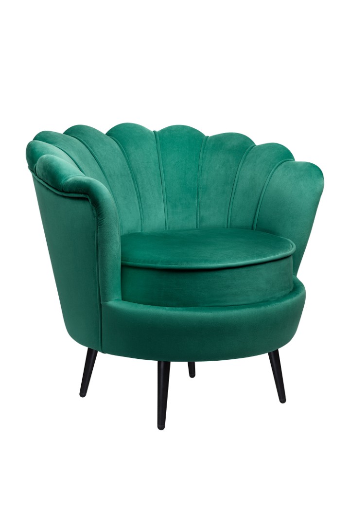 купить Низкое кресло ракушка Pearl Green V2 на черных ножках