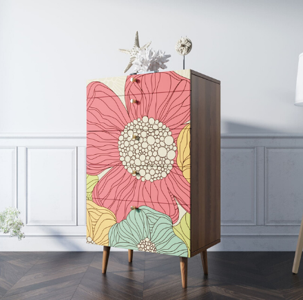 Комод высокий "Berber" принт 5 арт BB10/Print_05