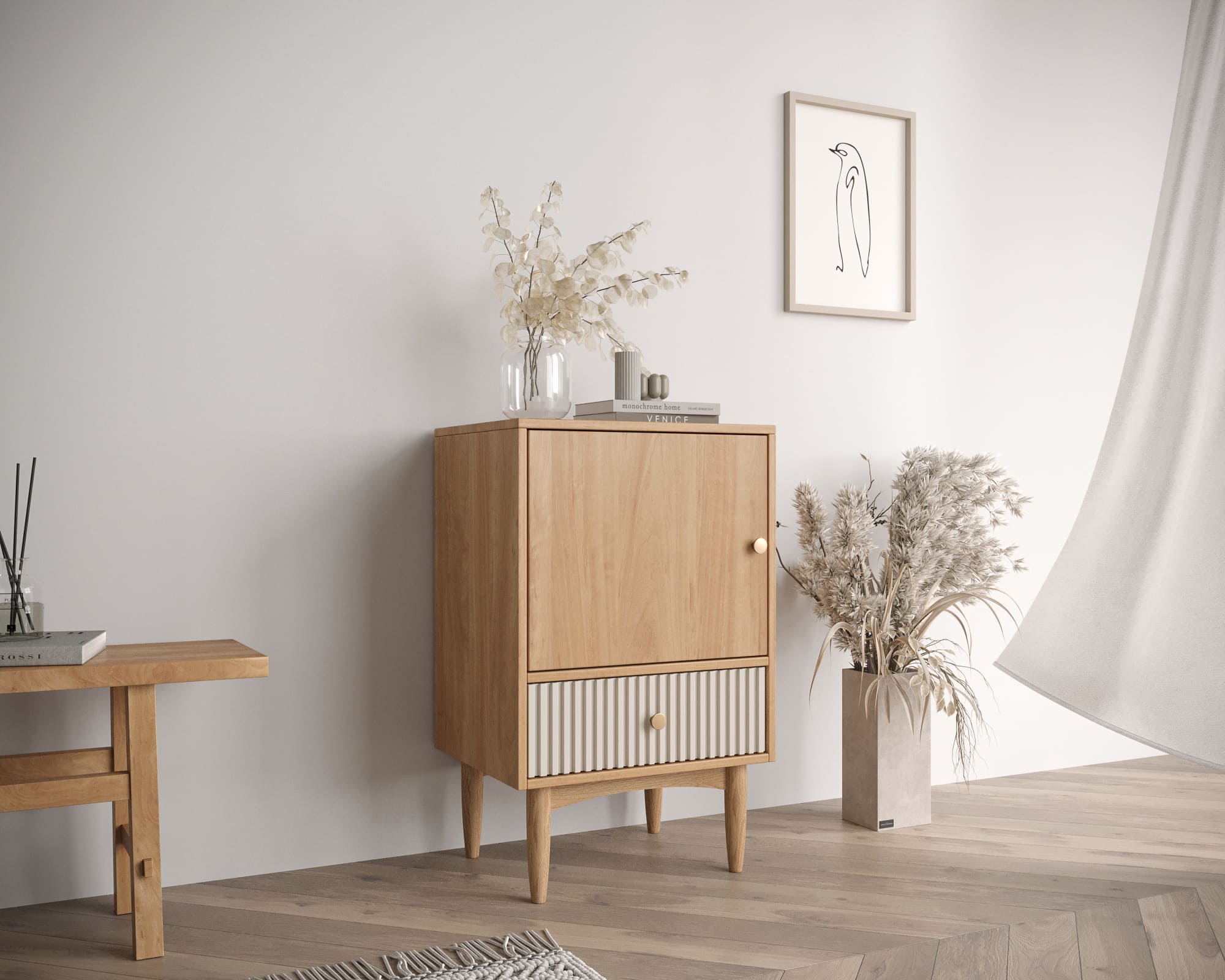 заказать Высокая тумба Bubble Solid с одним ящиком арт BBL12S, цвет - орех в Москве заказать Высокая тумба Bubble Solid с одним ящиком арт BBL12S, цвет - орех