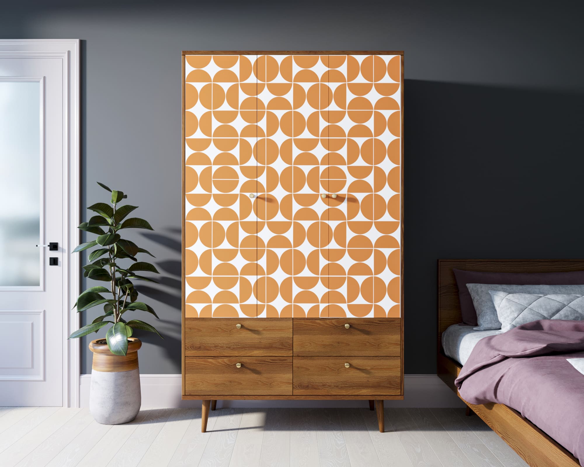 Шкаф трехстворчатый "Berber" принт 14 арт BB02/Print_14 в интерьере в Москве Шкаф трехстворчатый "Berber" принт 14 арт BB02/Print_14 в интерьере