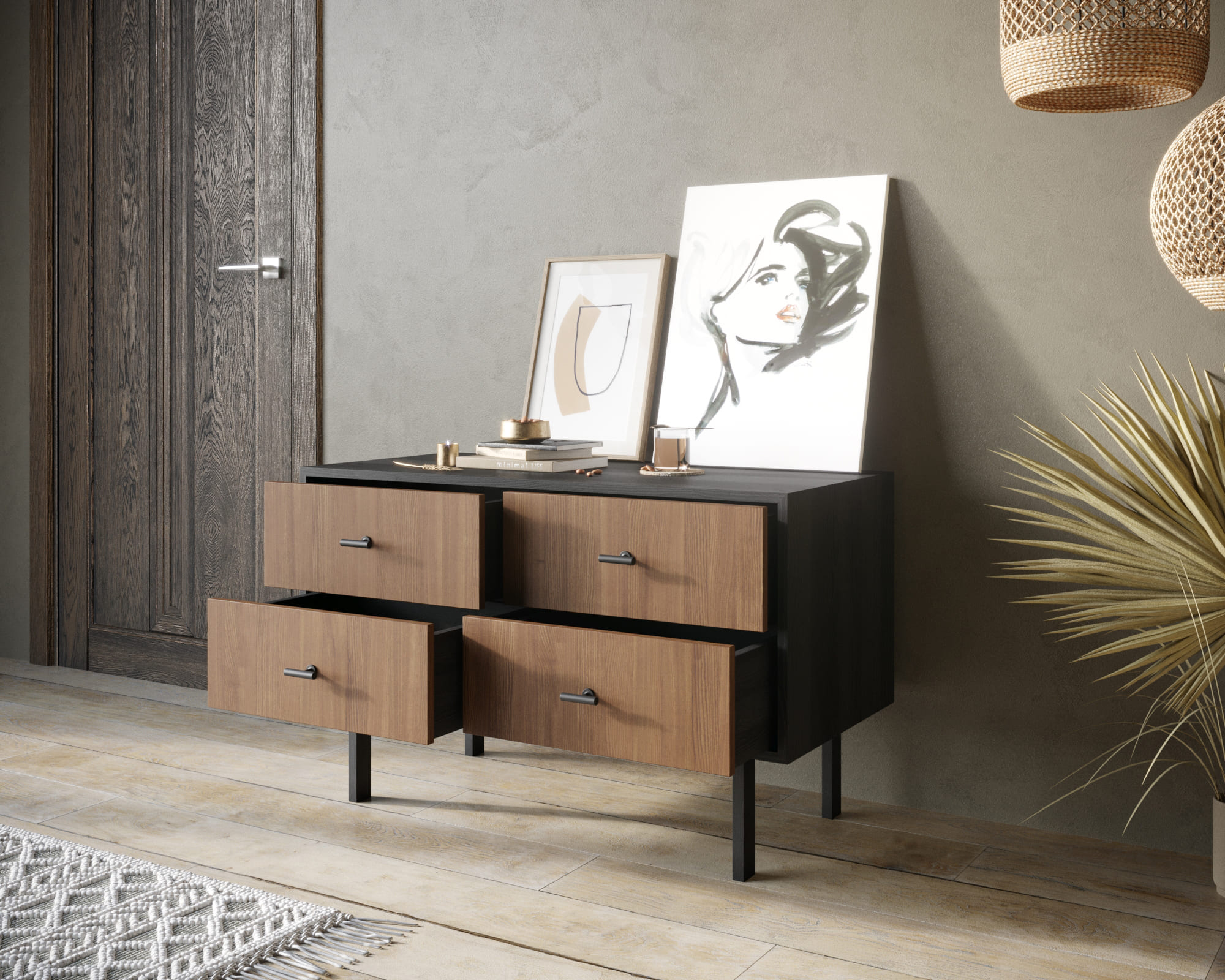 купить Комод с четырьмя ящиками "Emerson" арт EM05 в Москве купить Комод с четырьмя ящиками "Emerson" арт EM05