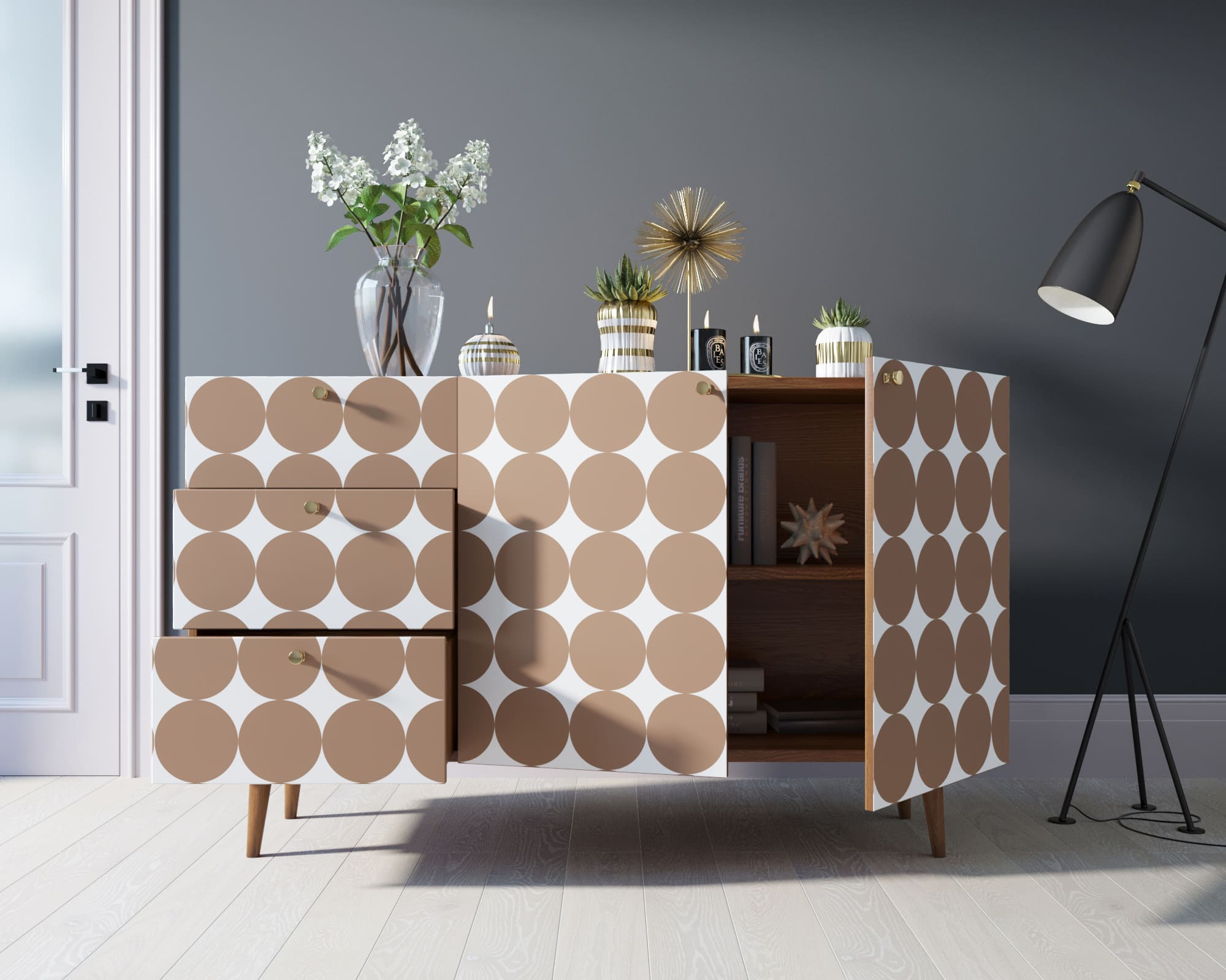 Комод "Berber" с двумя дверками и ящиками принт 17 арт BB17/Print_17 в интернет-магазине