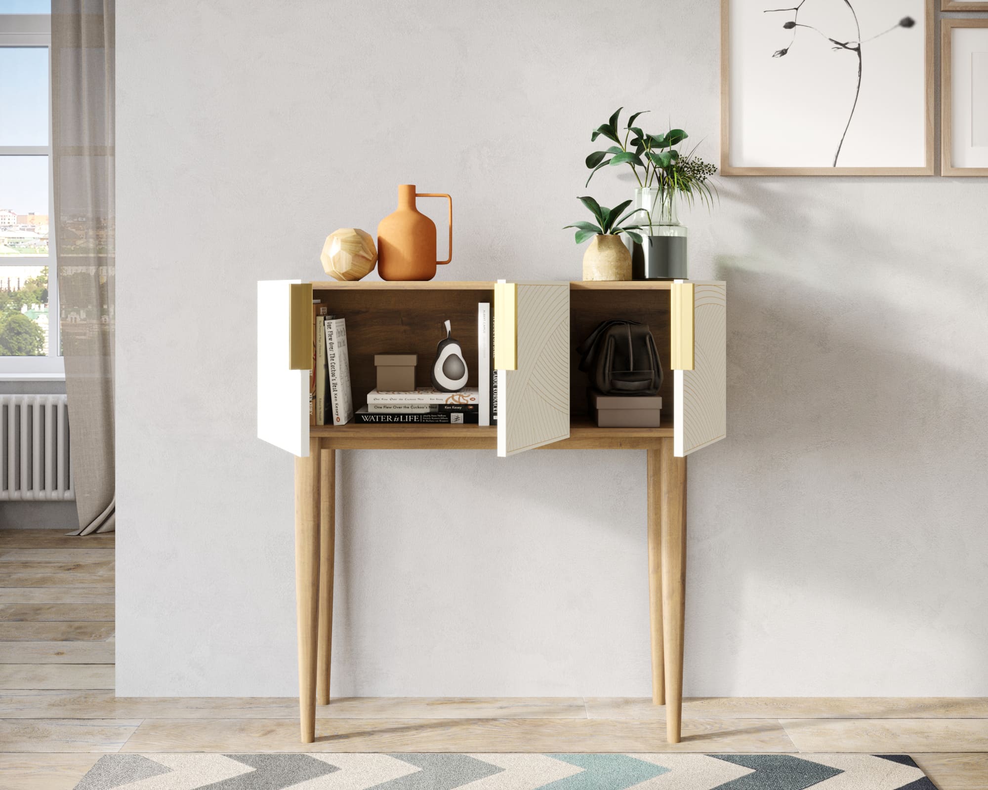 купить Консоль с тремя дверками "Line" LN15/GR1/beige в Москве купить Консоль с тремя дверками "Line" LN15/GR1/beige