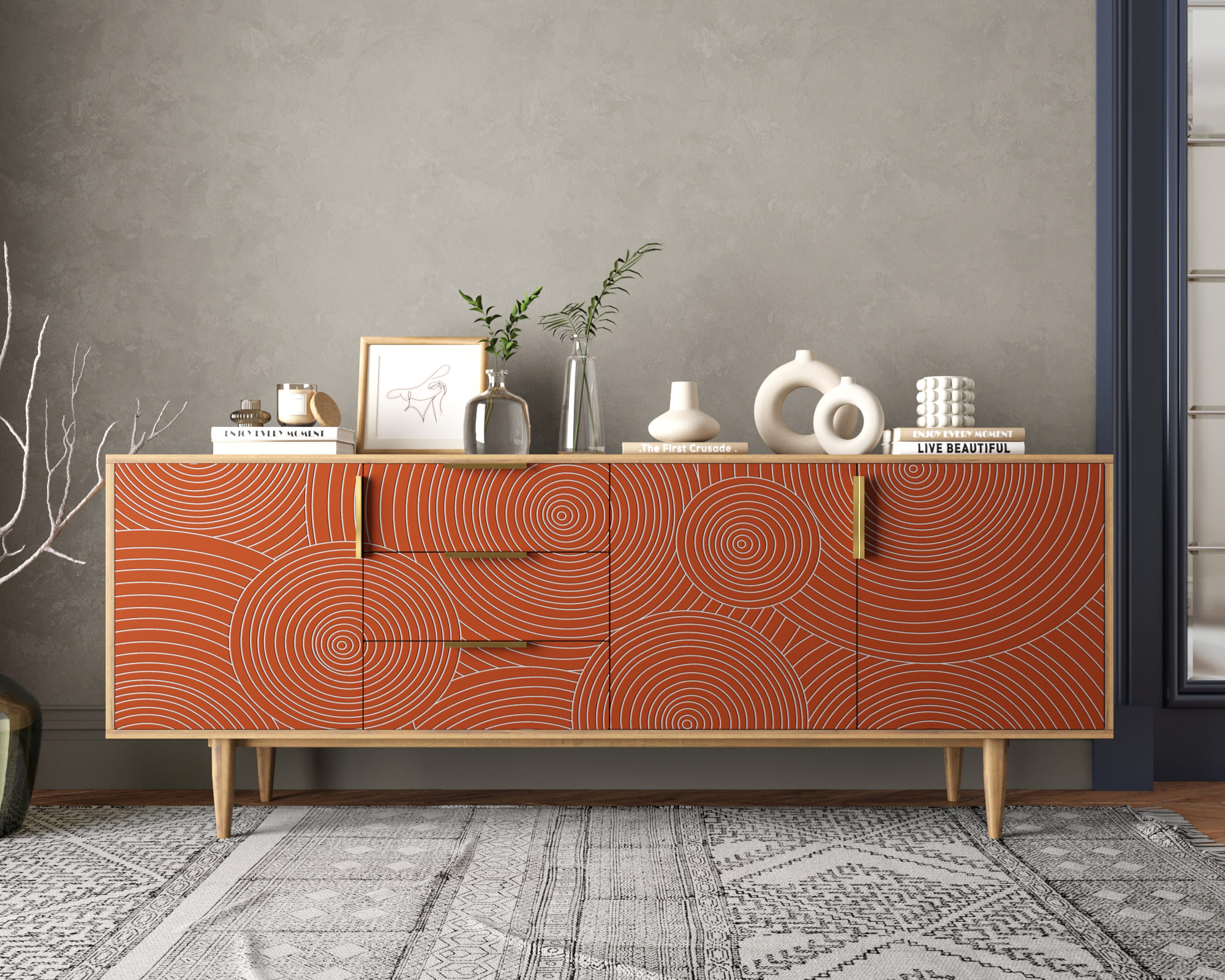 Комод "Line" удлиненный R25/red в интернет-магазине