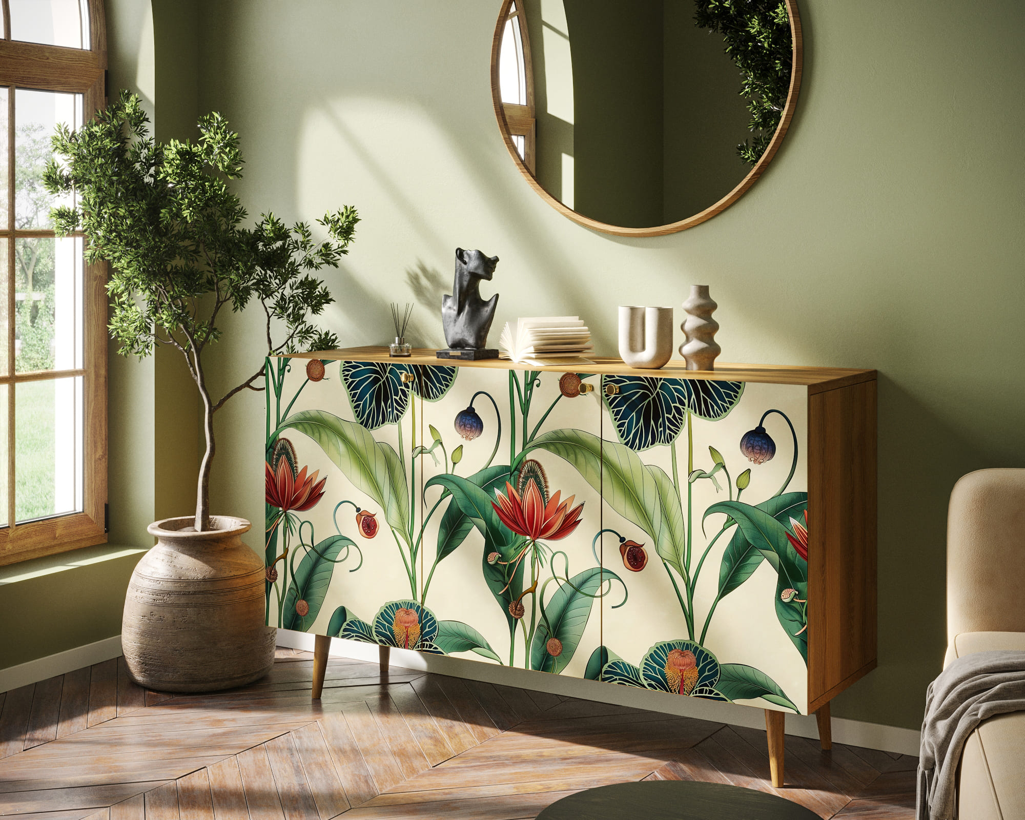 заказать Комод "Berber" три дверки арт BB01/Print_55 в Москве заказать Комод "Berber" три дверки арт BB01/Print_55