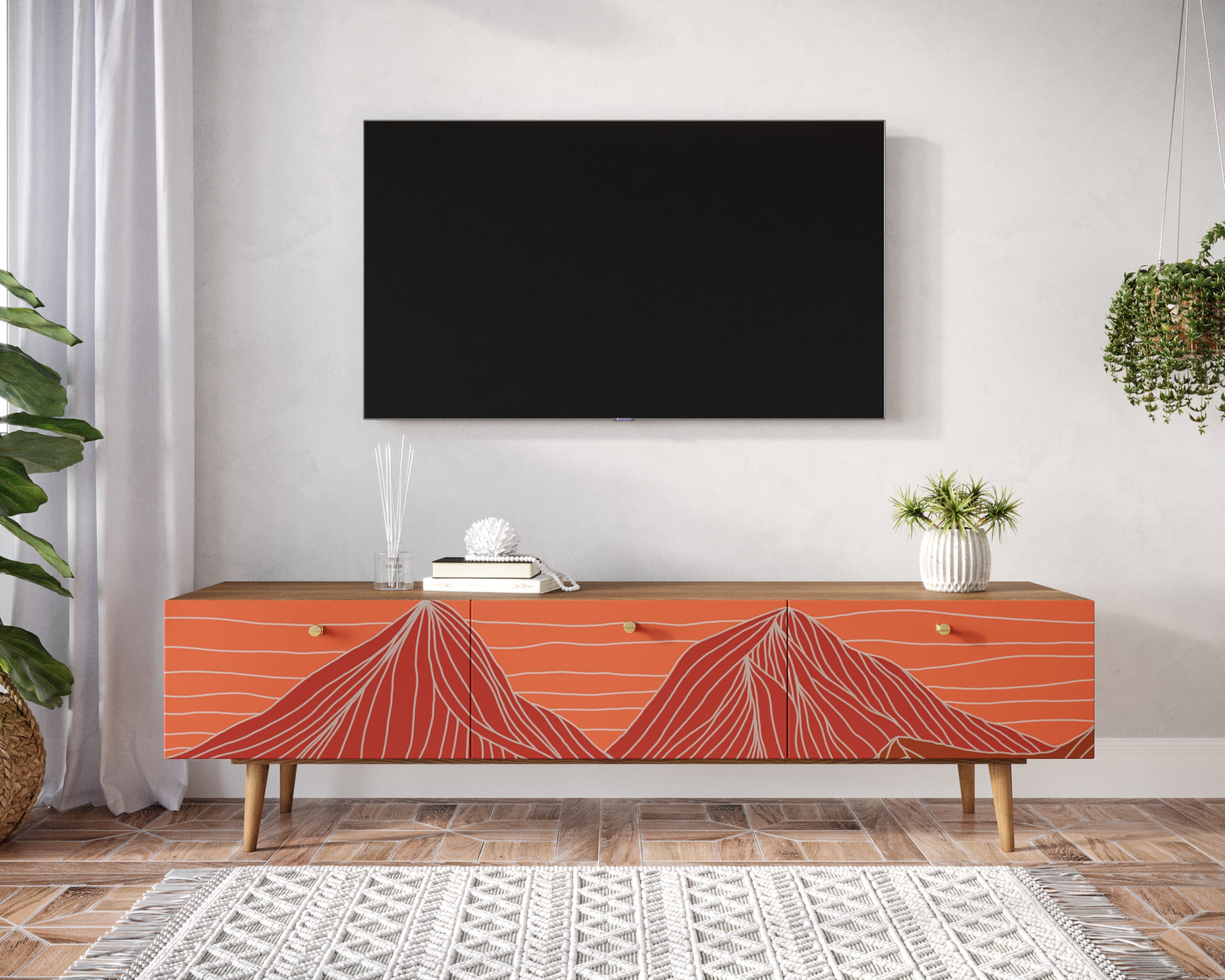 Комод "Berber" с ящиками низкий под TV 49 принт арт BB19/Print_49 в интернет-магазине в Москве Комод "Berber" с ящиками низкий под TV 49 принт арт BB19/Print_49 в интернет-магазине