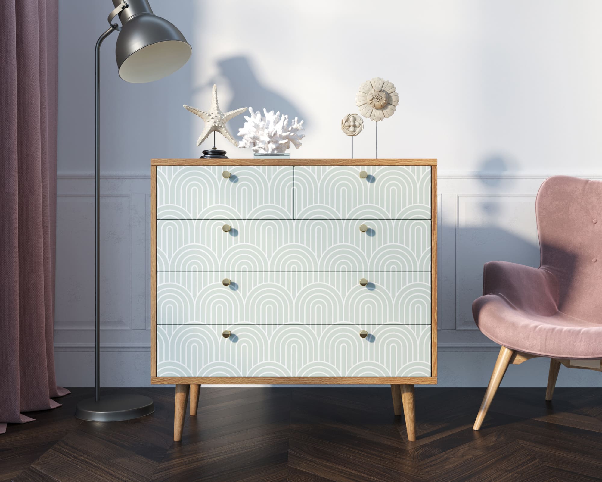 Комод "Berber" пять ящиков 34 принт арт BB36/Print_34 в интернет-магазине