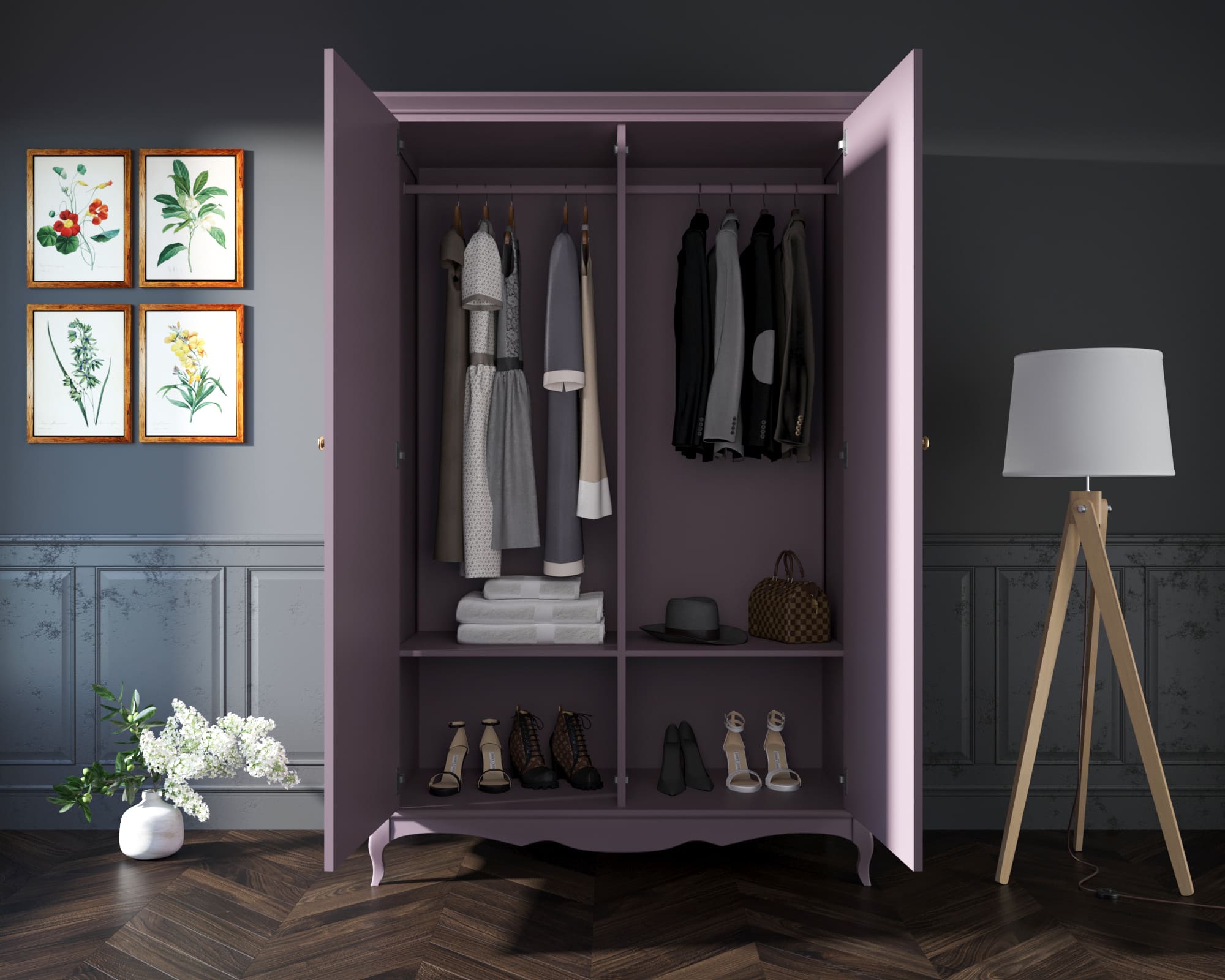 купить Шкаф "Leontina Lavanda" двустворчатый арт ST9327KRL в Москве купить Шкаф "Leontina Lavanda" двустворчатый арт ST9327KRL