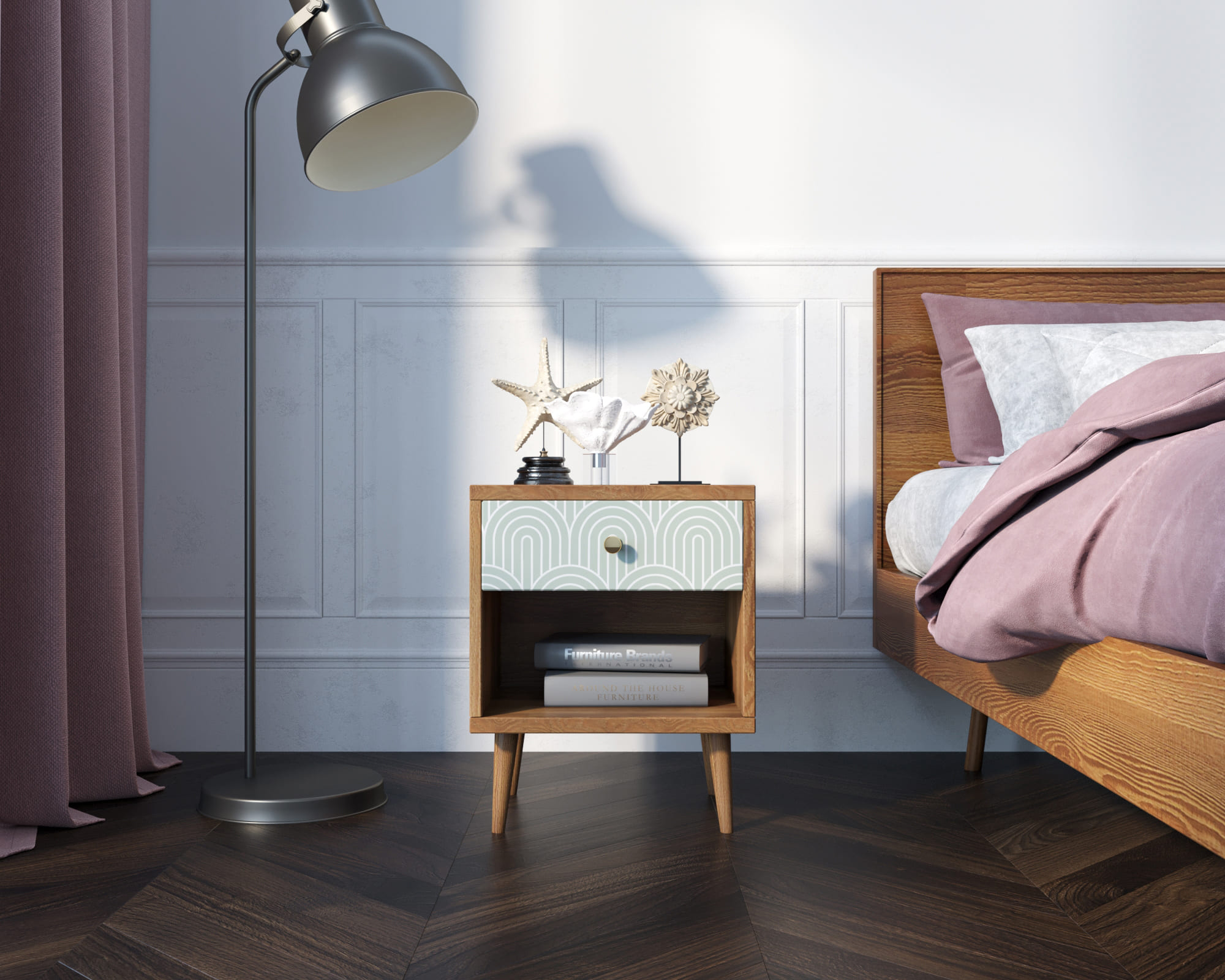 Тумбочка "Berber" с открытой полкой 34 принт арт BB33/Print_34, разноцветная в интернет-магазине в Москве Тумбочка "Berber" с открытой полкой 34 принт арт BB33/Print_34, разноцветная в интернет-магазине