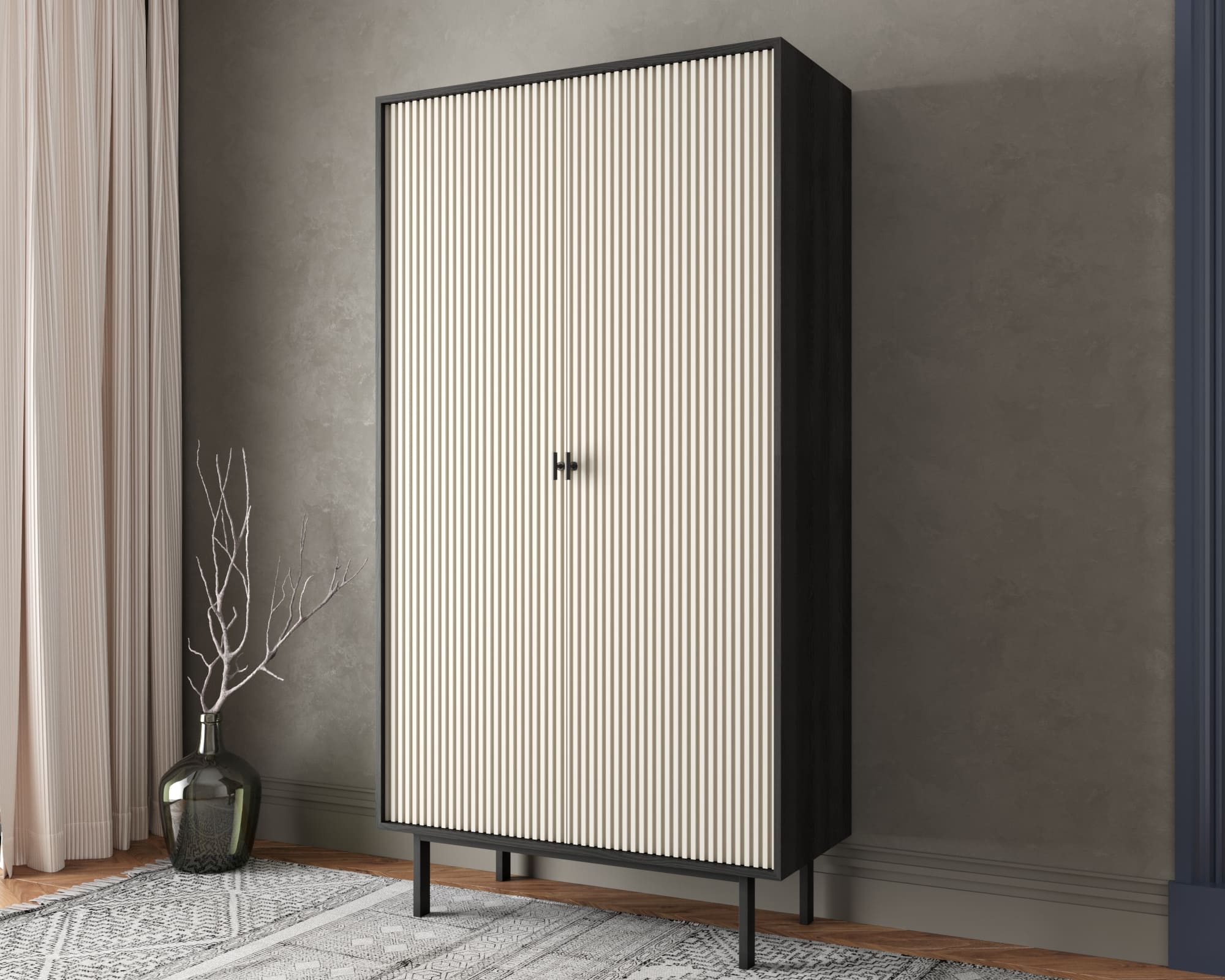 заказать Шкаф двухдверный "Emerson" арт EM091/milky/L