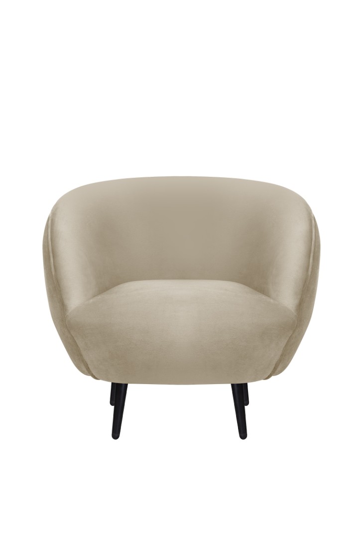 купить Мягкое кресло Small Benee Taupe на черных ножках