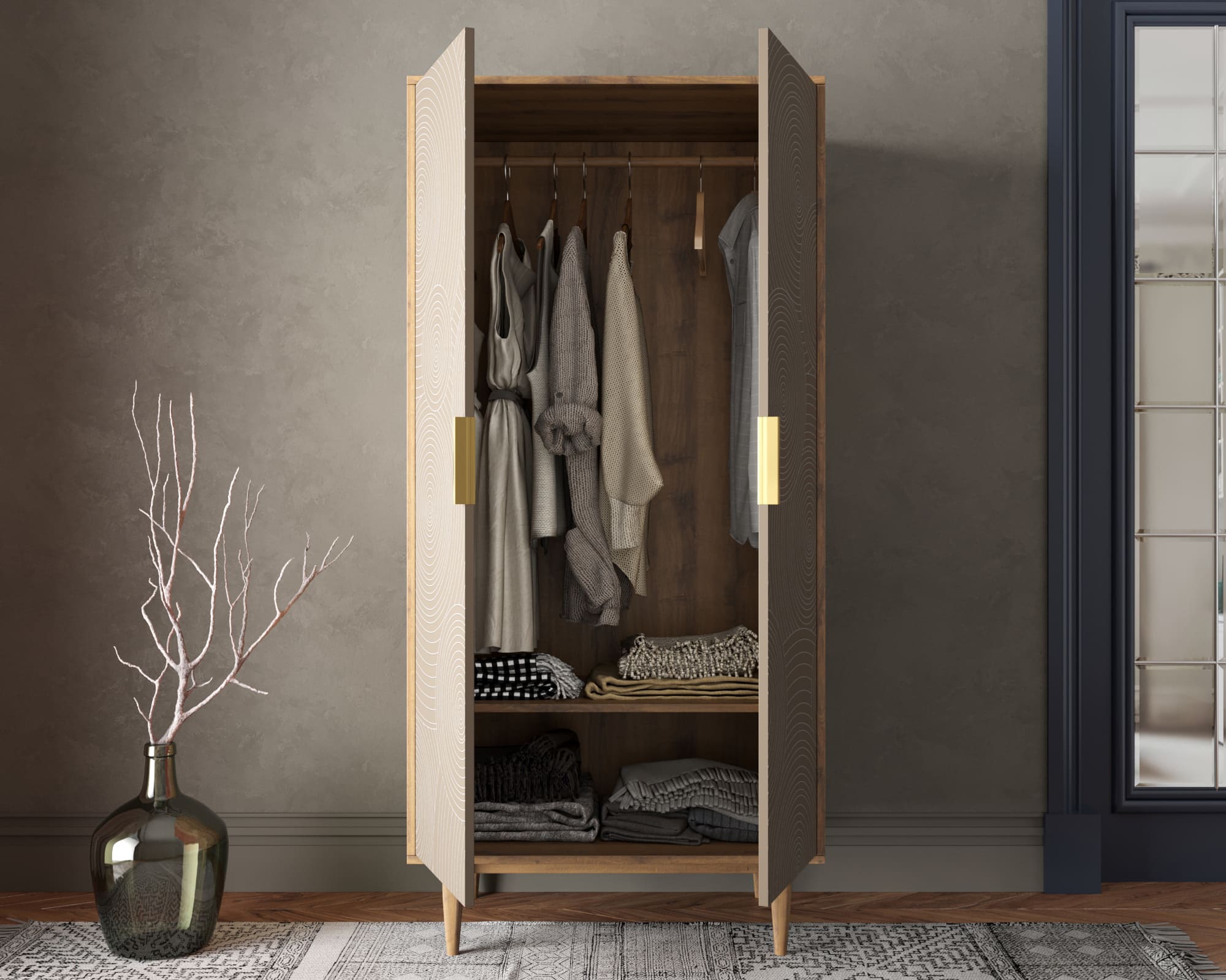 купить Шкаф малый двухстворчатый "Line" R24/beige в Москве купить Шкаф малый двухстворчатый "Line" R24/beige