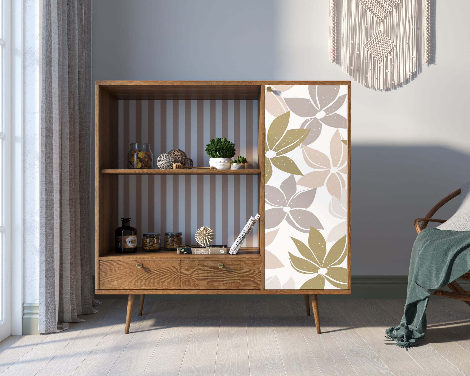 Стеллаж с нишей "Berber" принт 27 арт BB28/Print_27 в интернет-магазине