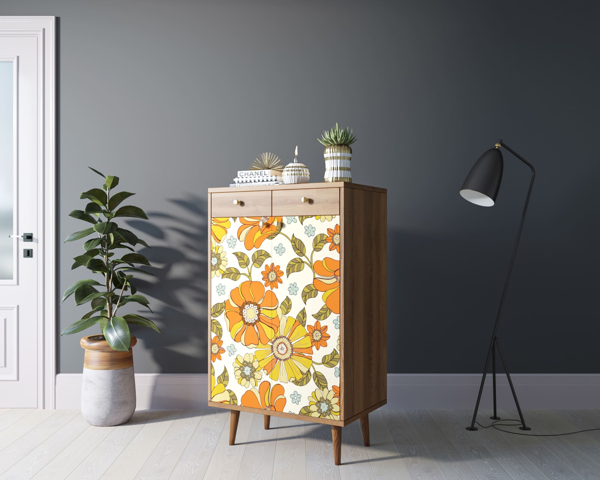 заказать Комод "Berber" два ящика и дверки 47 принт арт BB46/Print_47