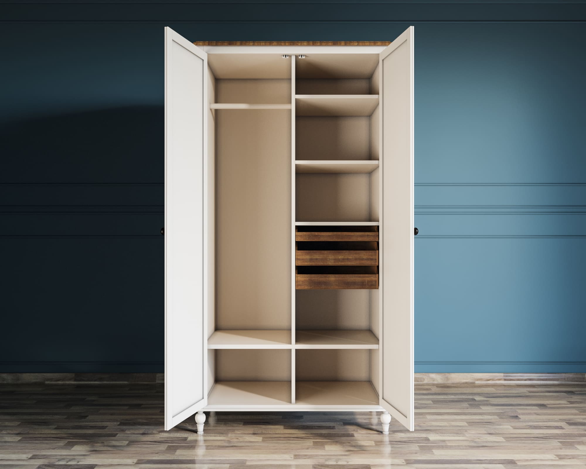 заказать Шкаф двухстворчатый для одежды "Odri" арт od2127 в Москве заказать Шкаф двухстворчатый для одежды "Odri" арт od2127