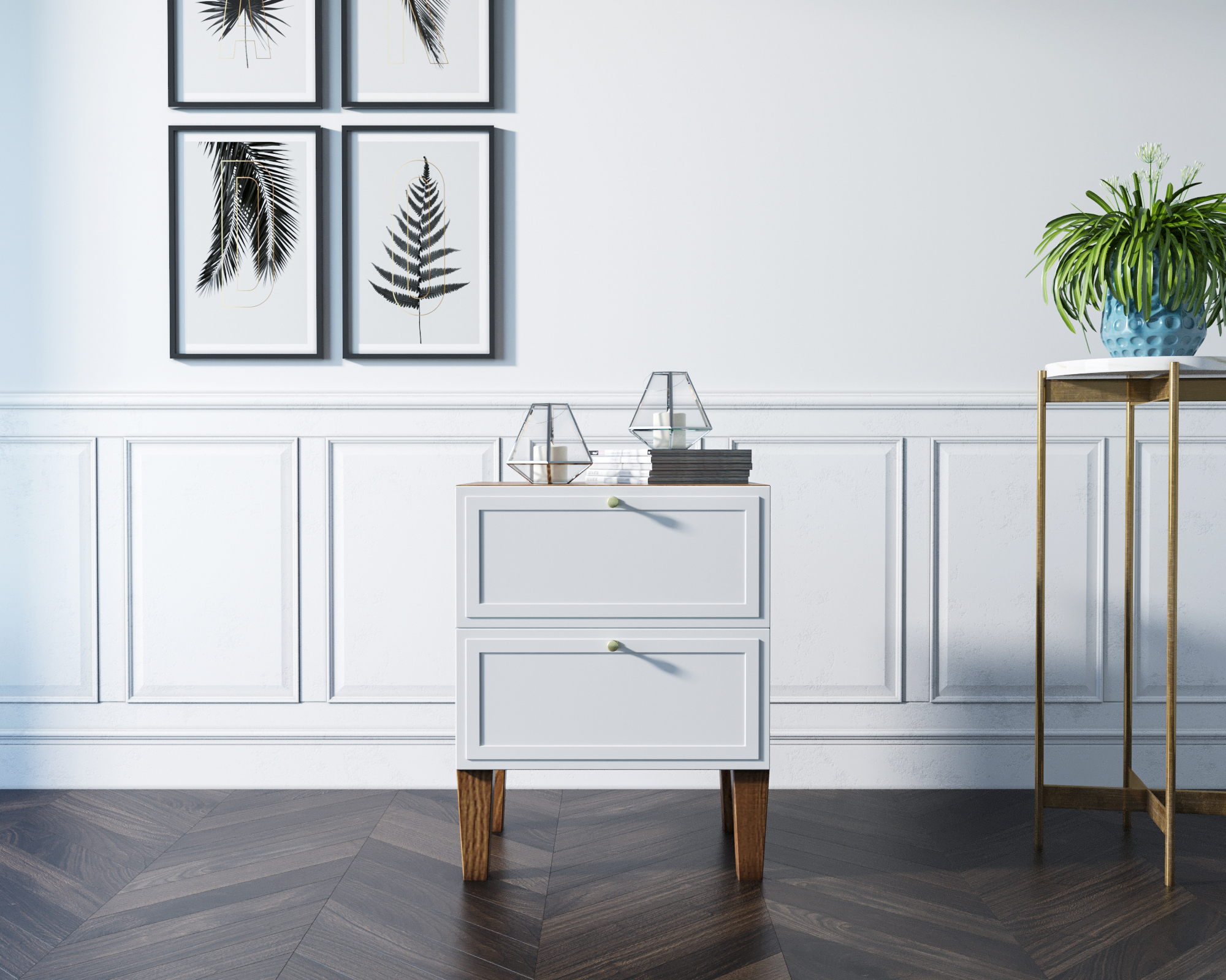 Комод-тумба "Andersen" с двумя ящиками арт AN04/1WH в интернет-магазине