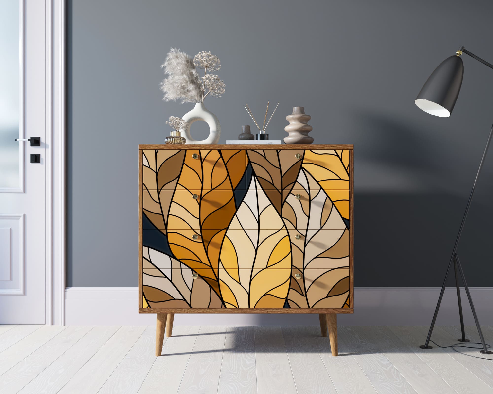 Комод "Berber" пять ящиков 08 принт арт BB36/Print_08 в интернет-магазине