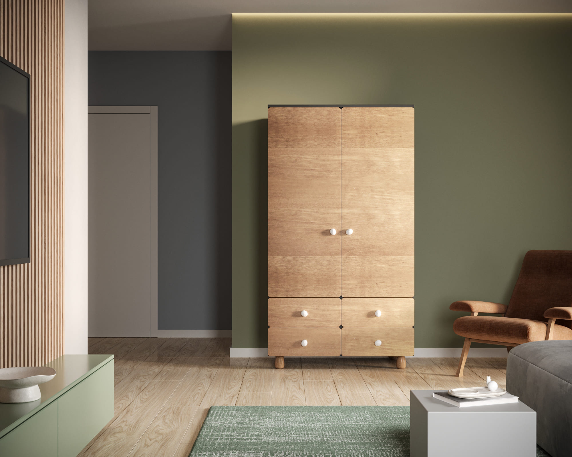 Шкаф двухдверный с ящиками "Split" SP14 в интернет-магазине