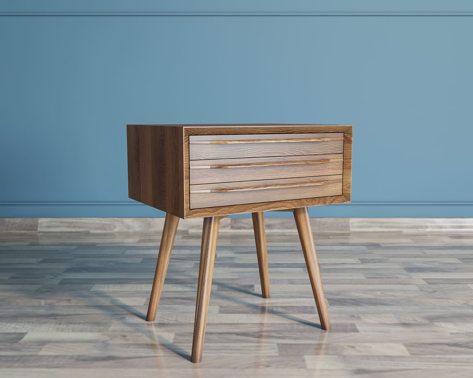 фото Тумба для прихожей в Скандинавском стиле "Bruni" с тремя ящиками