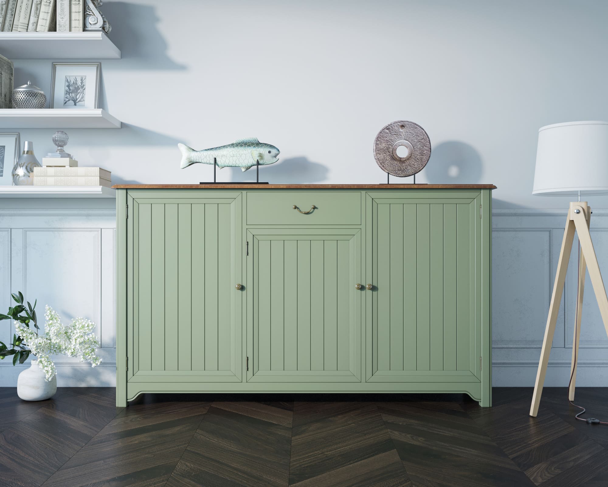 Комод Olivia 3 двери/1 ящик арт GA5005 в интерьере