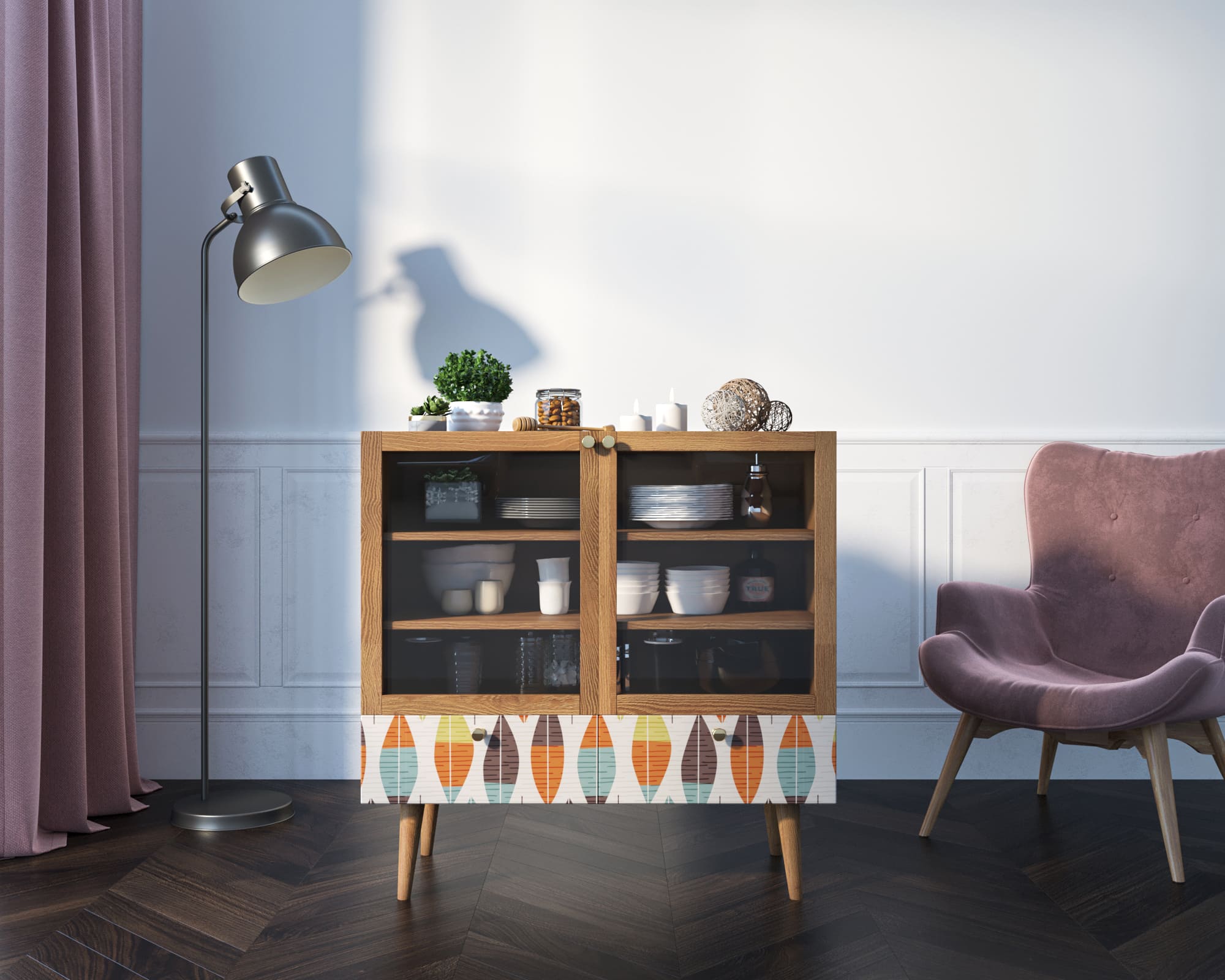 Буфет низкий "Berber" принт 48 арт BB47/Print_48 в интернет-магазине