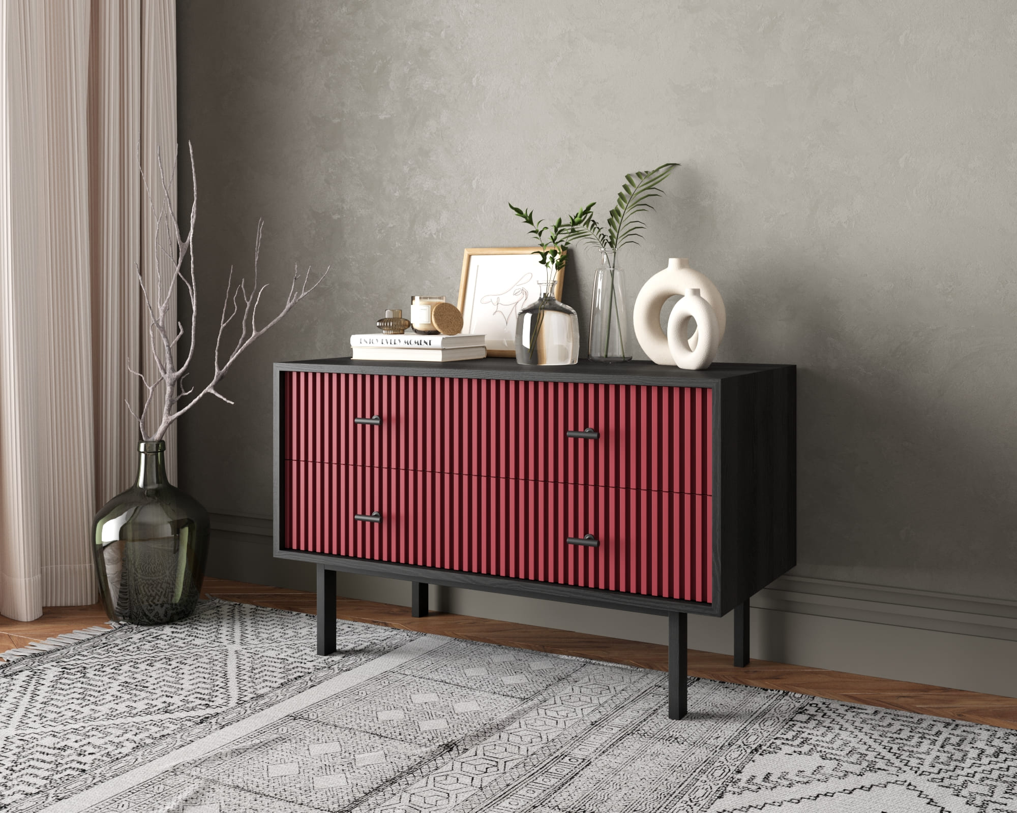 заказать Комод с четырьмя ящиками "Emerson" арт EM05/red/L в Москве заказать Комод с четырьмя ящиками "Emerson" арт EM05/red/L