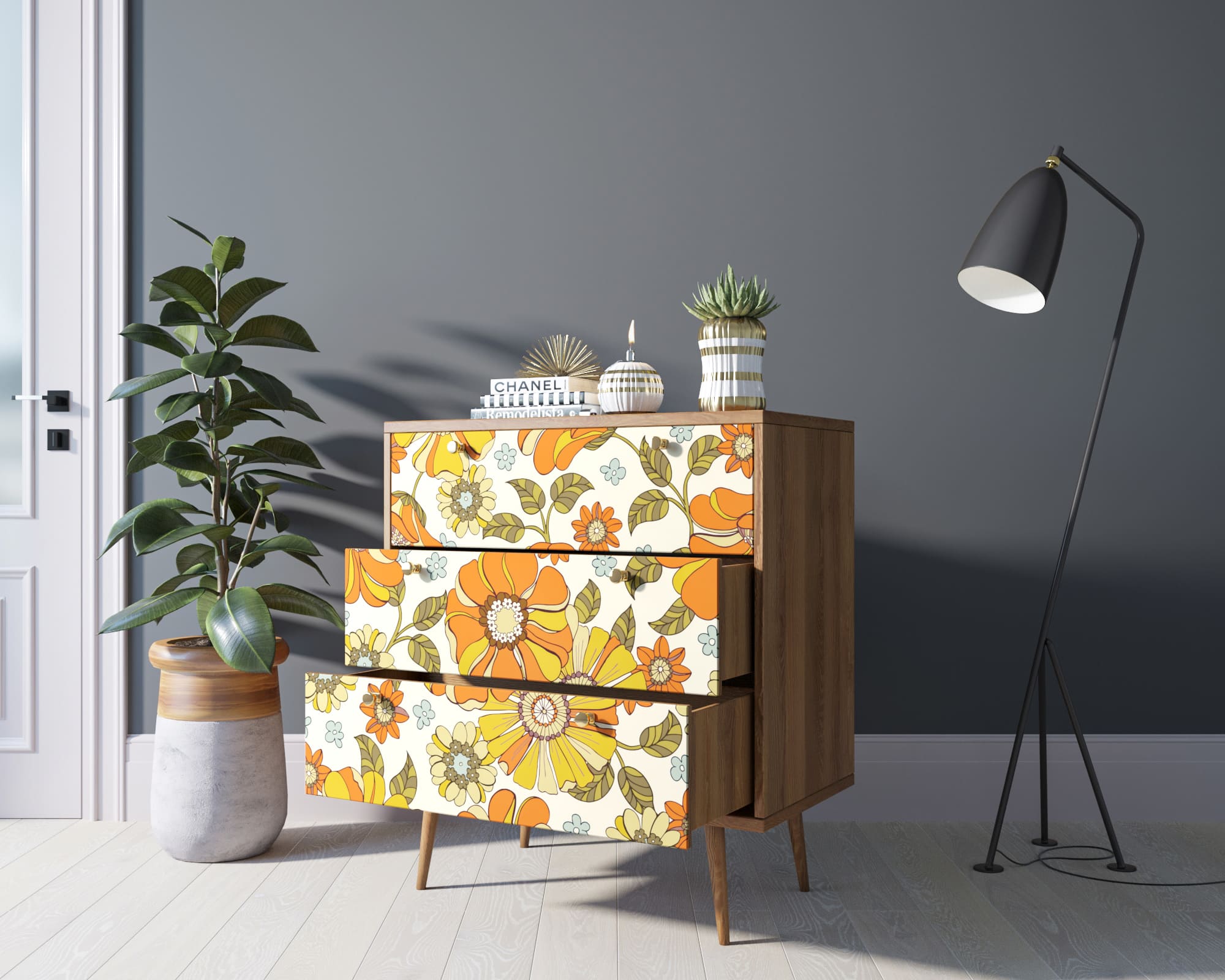 купить Комод "Berber" три ящика 47 принт арт BB40/Print_47 в Москве купить Комод "Berber" три ящика 47 принт арт BB40/Print_47